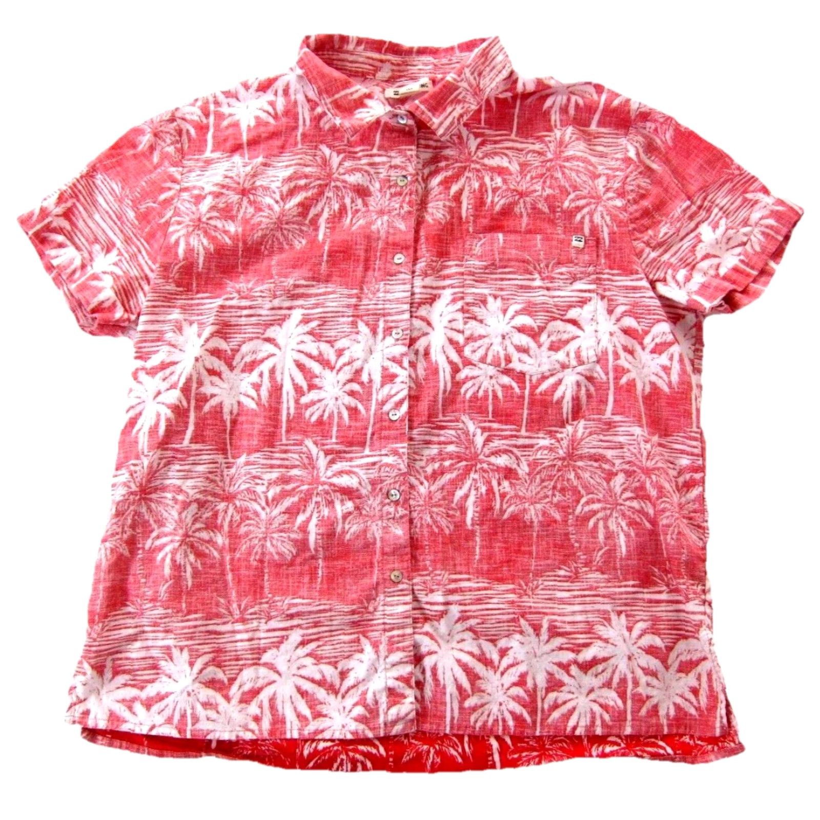 Billabong VINTAGE Billabong 100% Cotton Red White Floral Button Down Short Sleeve Hawaiian Shirt L Size US L / EU 52-54 / 3 - 2 Thumbnail