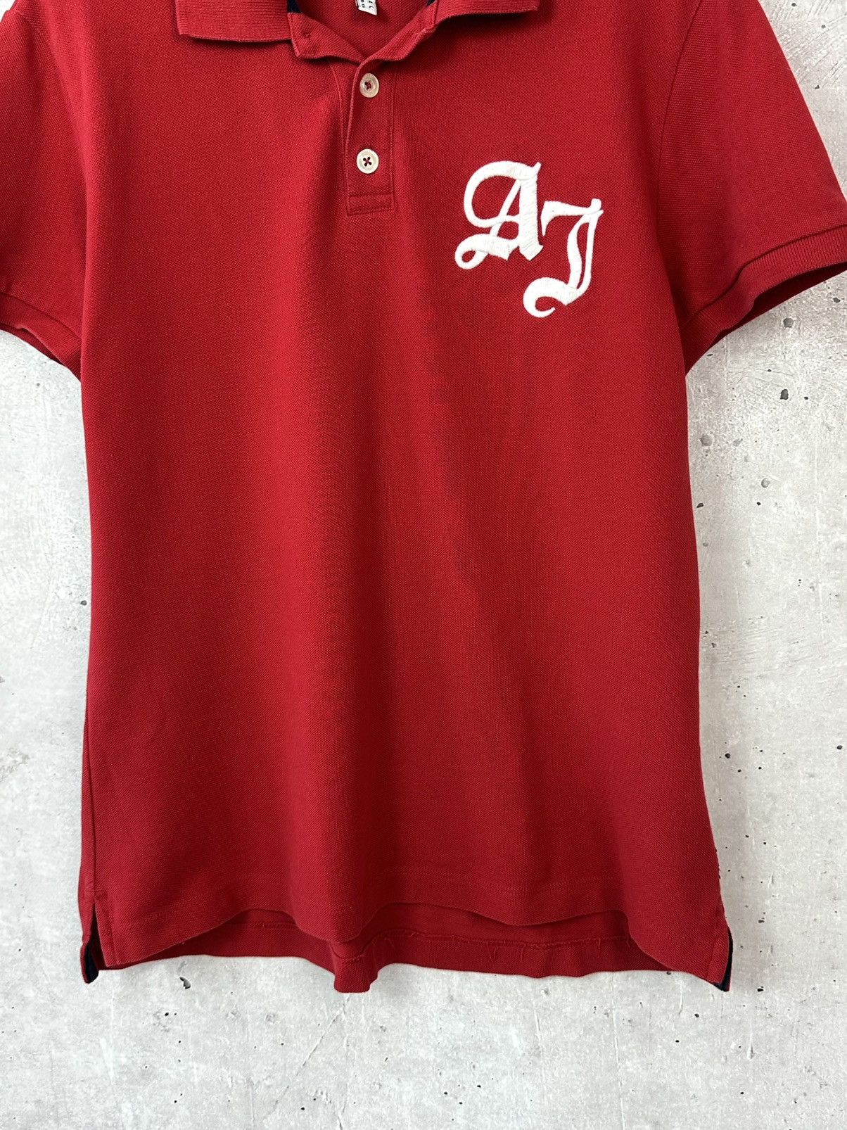 Armani AJ Armani Jeans Vintage Cotton Red Logo Women’s Polo Size ONE SIZE - 5 Thumbnail