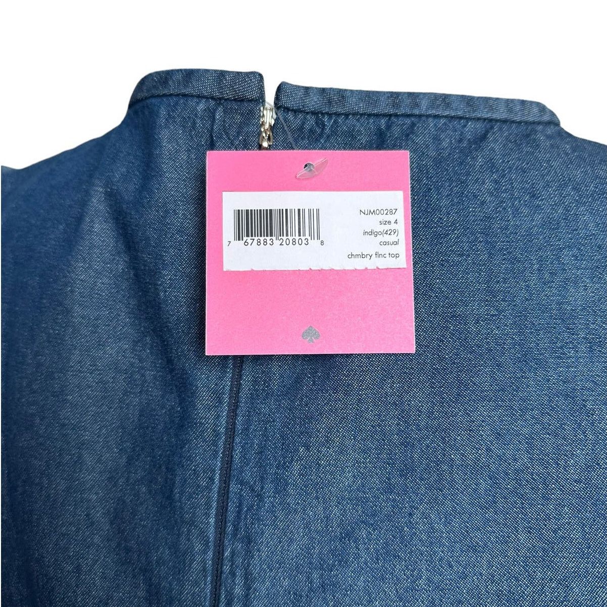 Kate Spade Kate Spade Chambray Flounce Top size 4 Casual Indigo Size S / US 4 / IT 40 - 7 Thumbnail