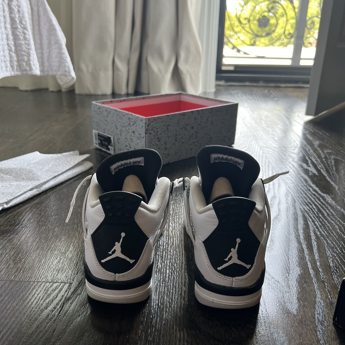 Jordan Brand × Nike Military Black Jordan 4 Retro Size 4Y Size US 5.5 / IT 35.5 - 5 Thumbnail