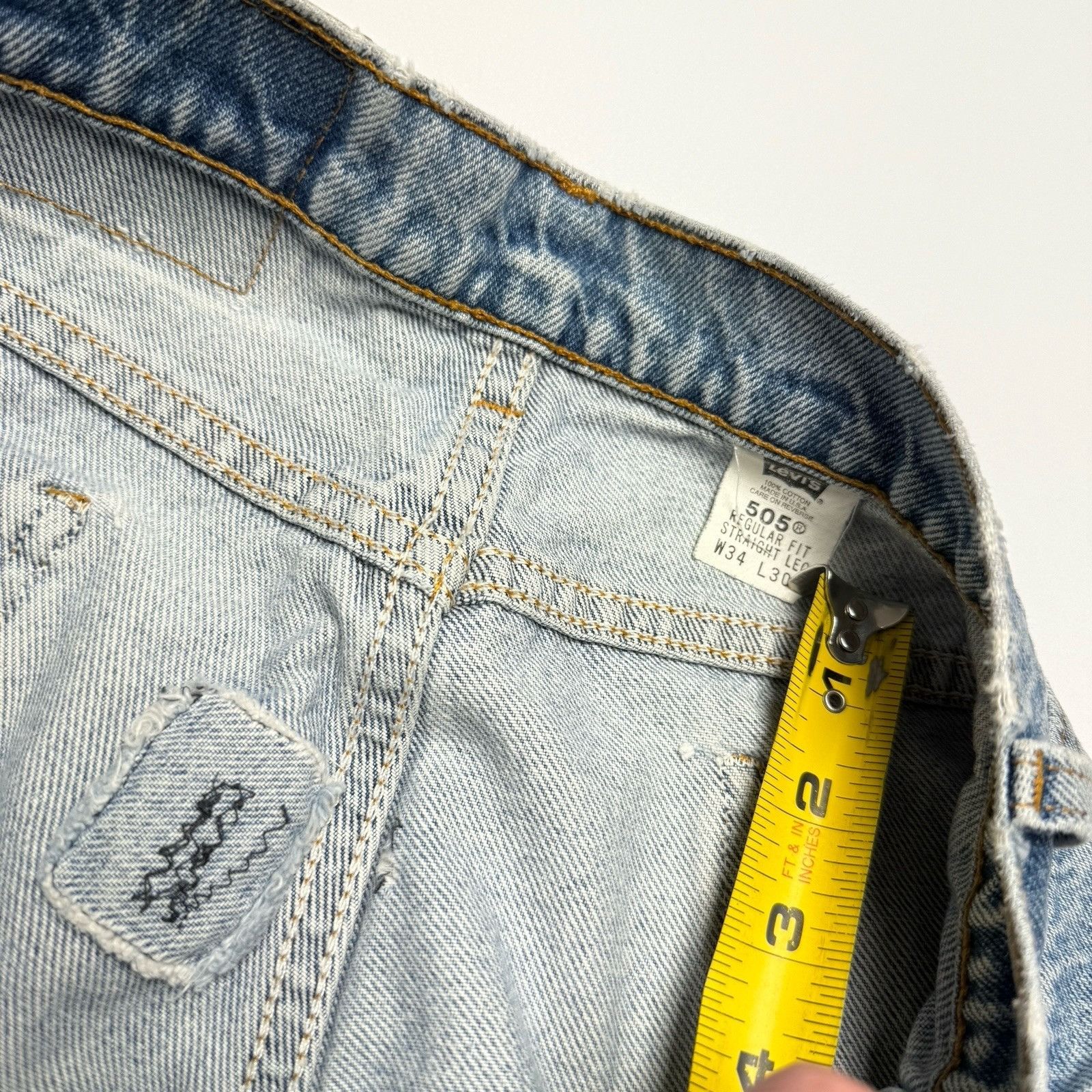 Levi's Vintage Levi's 505 Orange Tab Jeans Mens 34 (32x27) Blue Size US 34 / EU 50 - 11 Thumbnail