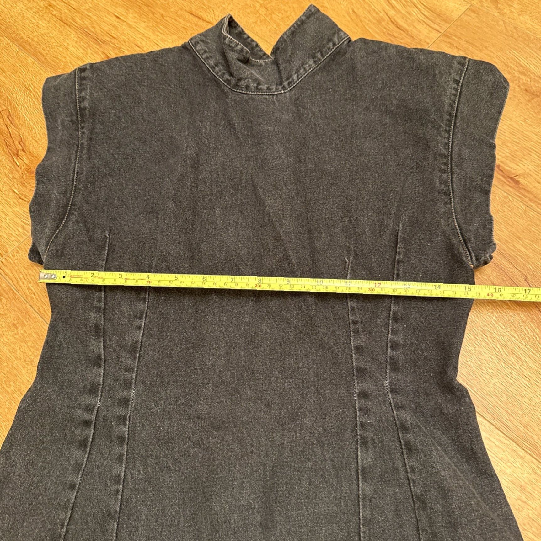 Blair VINTAGE JONI BLAIR 80s Dress Open Back Black Cotton Bohemian High Waisted Size 11 Women Size L / US 10 / IT 46 - 3 Thumbnail