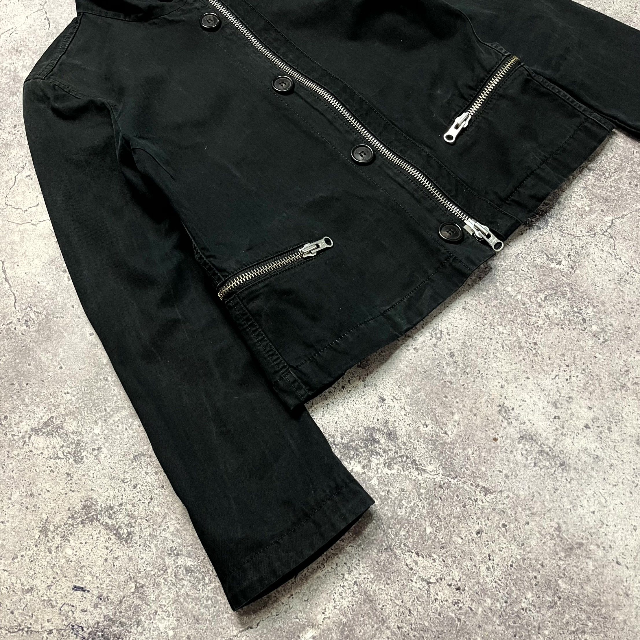 Fay Y2K Fay Womens Black Utility Zip Pocket Biker Jacket Size M Size M / US 6-8 / IT 42-44 - 7 Thumbnail