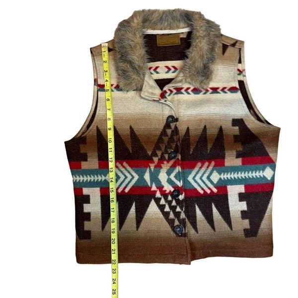 Vintage Vintage Saddle Ridge southwest fur trim wool blanket vest Size XL / US 12-14 / IT 48-50 - 5 Thumbnail