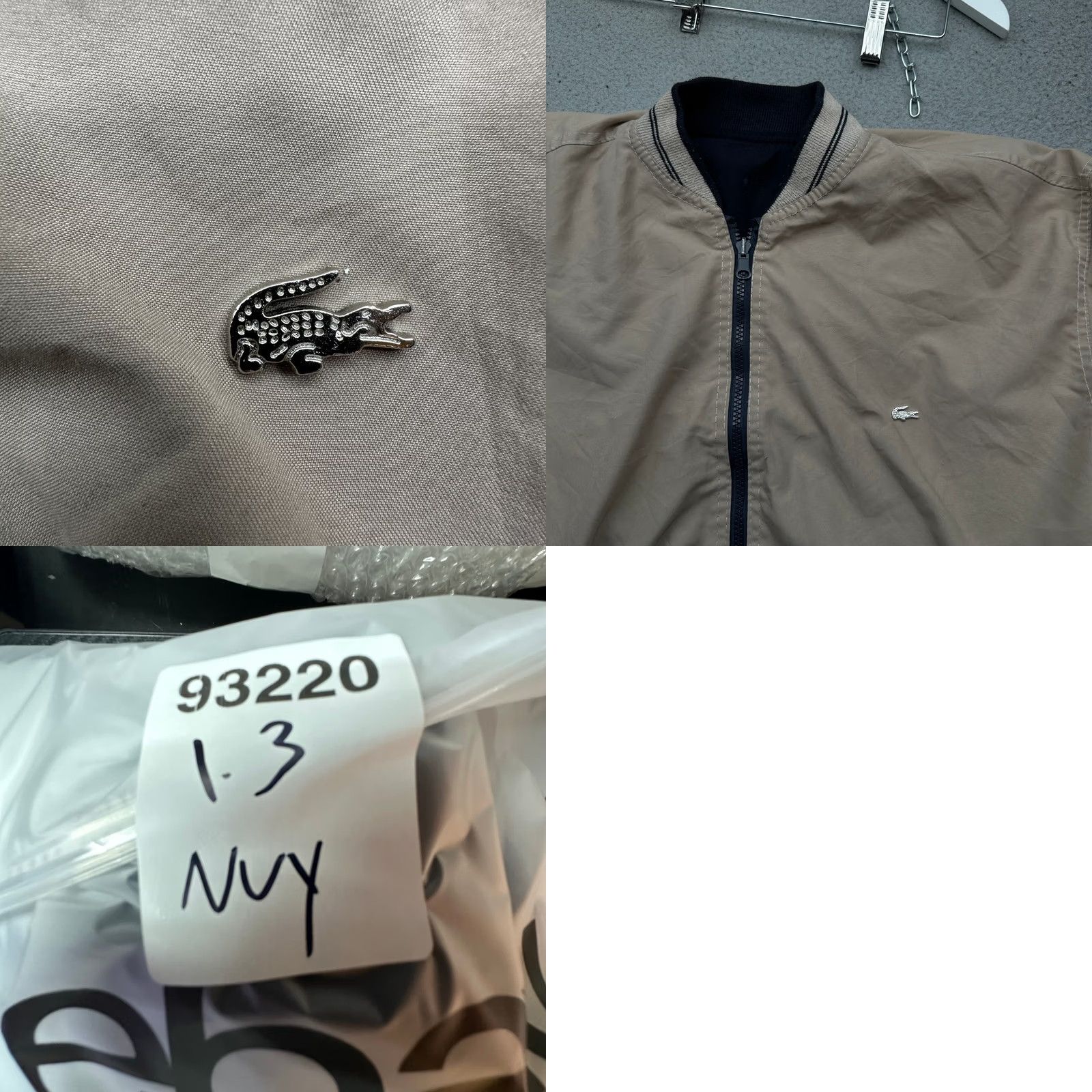 Lacoste VINTAGE Lacoste Reversible Windbreaker Jacket Mens 2XL Black Tan Zip Bomber Logo Size US XXL / EU 58 / 5 - 9 Thumbnail