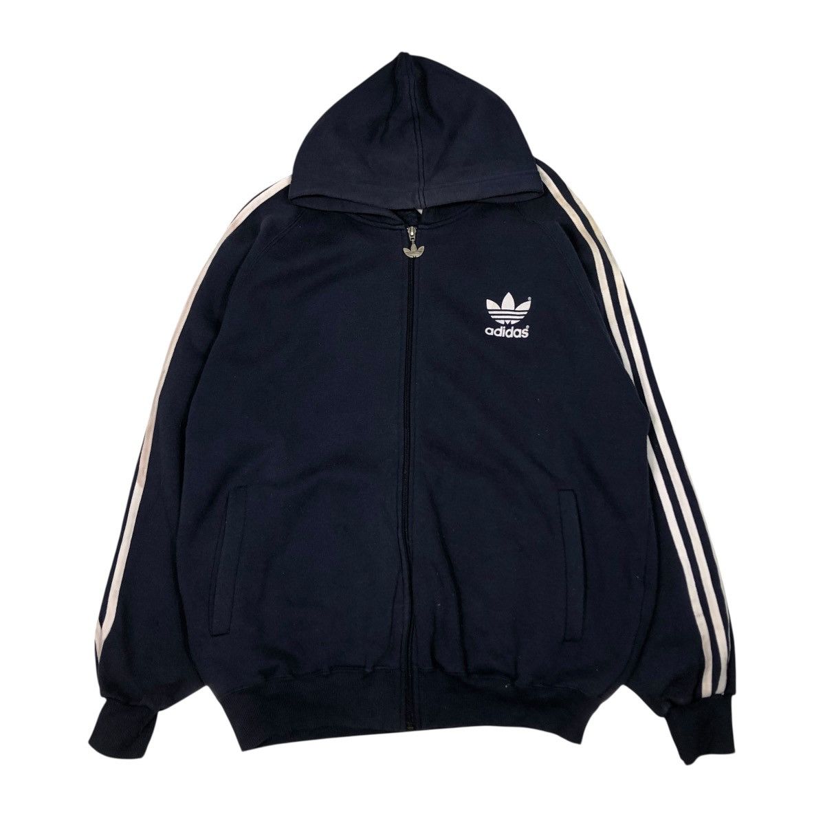 Adidas 🔥VINTAGE ZIPPER HOODIE JACKET ADIDAS BIG LOGO BACK HIT Size US L / EU 52-54 / 3 - 2 Thumbnail