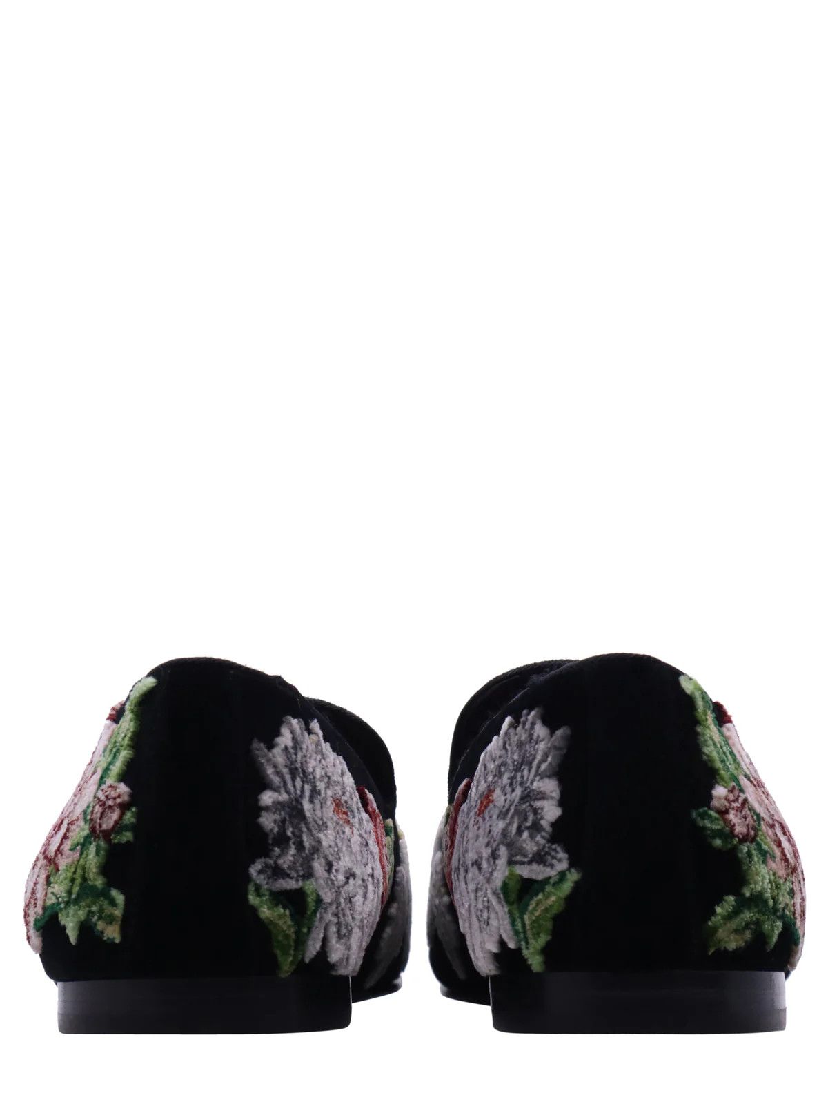 Dolce & Gabbana o1y0125 Velvet Embellished Loafers in Black Size US 7 / EU 40 - 4 Thumbnail