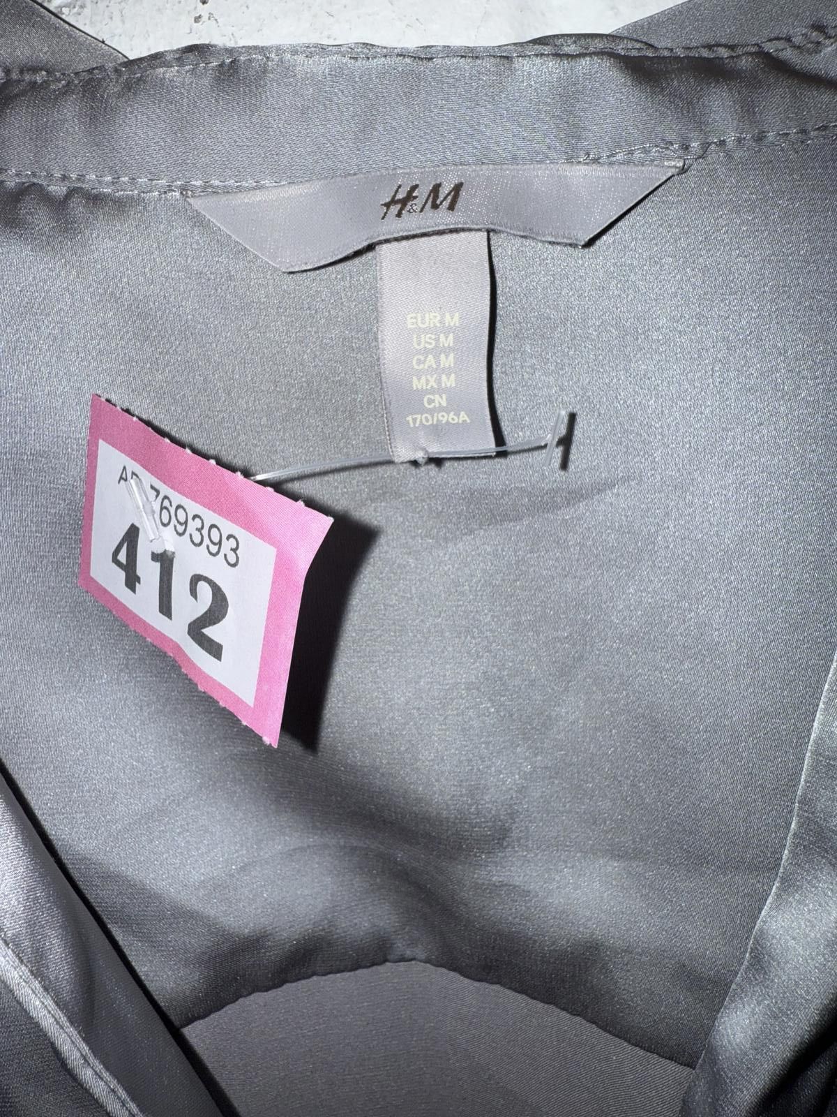 H&M H&M Women's Grey Satin Blouse Size M Size ONE SIZE - 2 Thumbnail