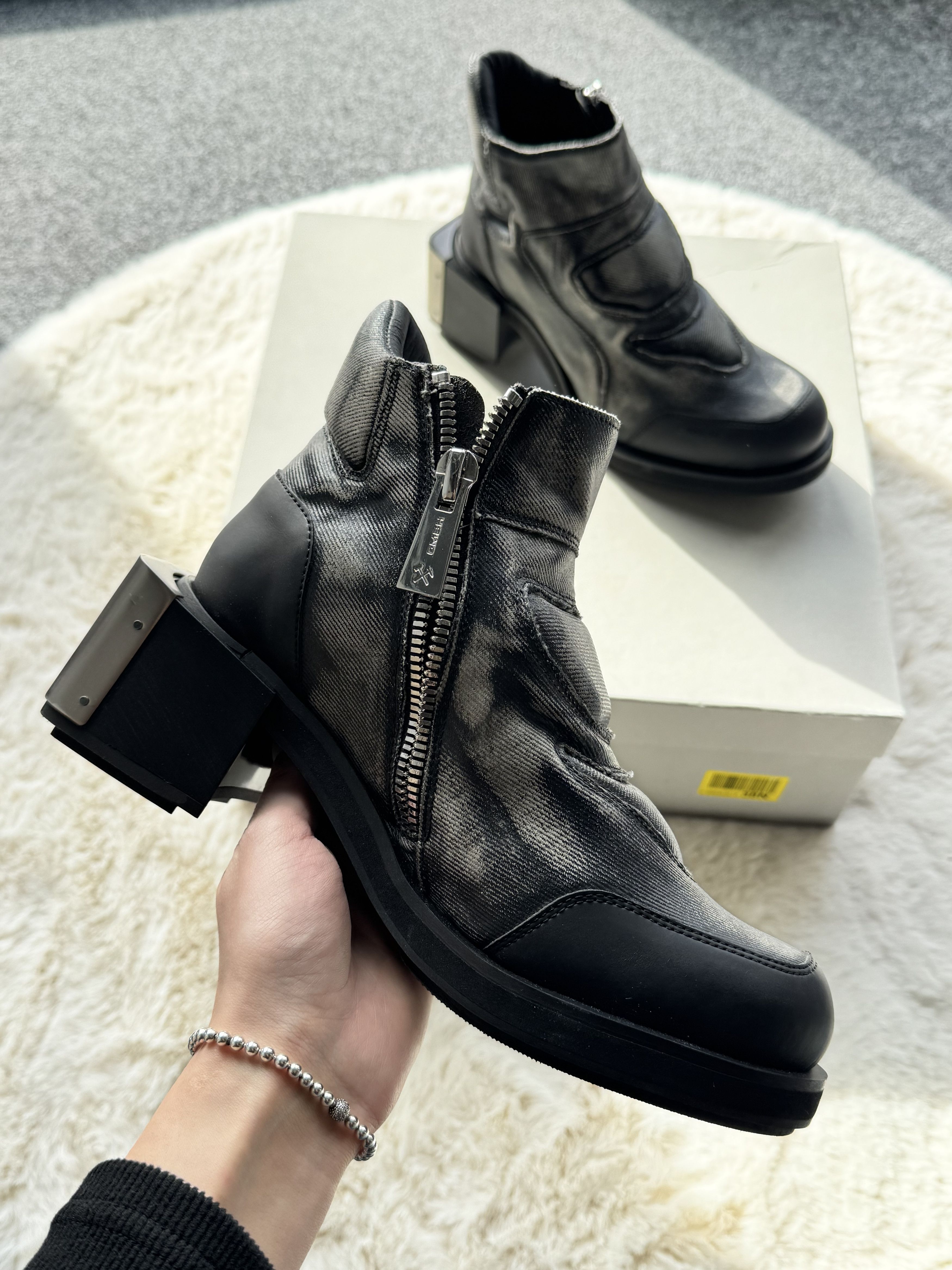 GmbH GmbH Baris black ankle boots heels on pole 37 Size US 7 / IT 37 - 3 Thumbnail