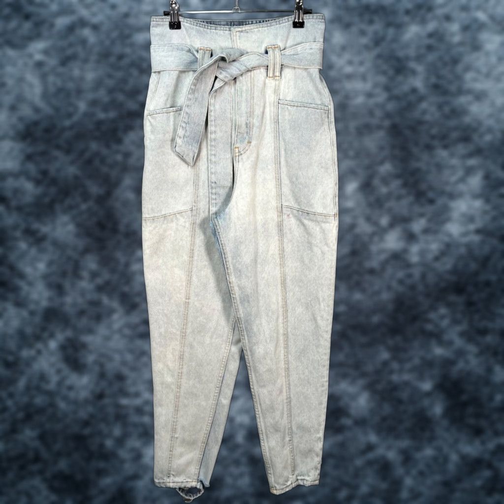 Iro IRO High-Waisted Light Wash Denim Paperbag Jeans Belt Womens Size 36 Size 25" / US 0 / IT 36 - 1 Thumbnail