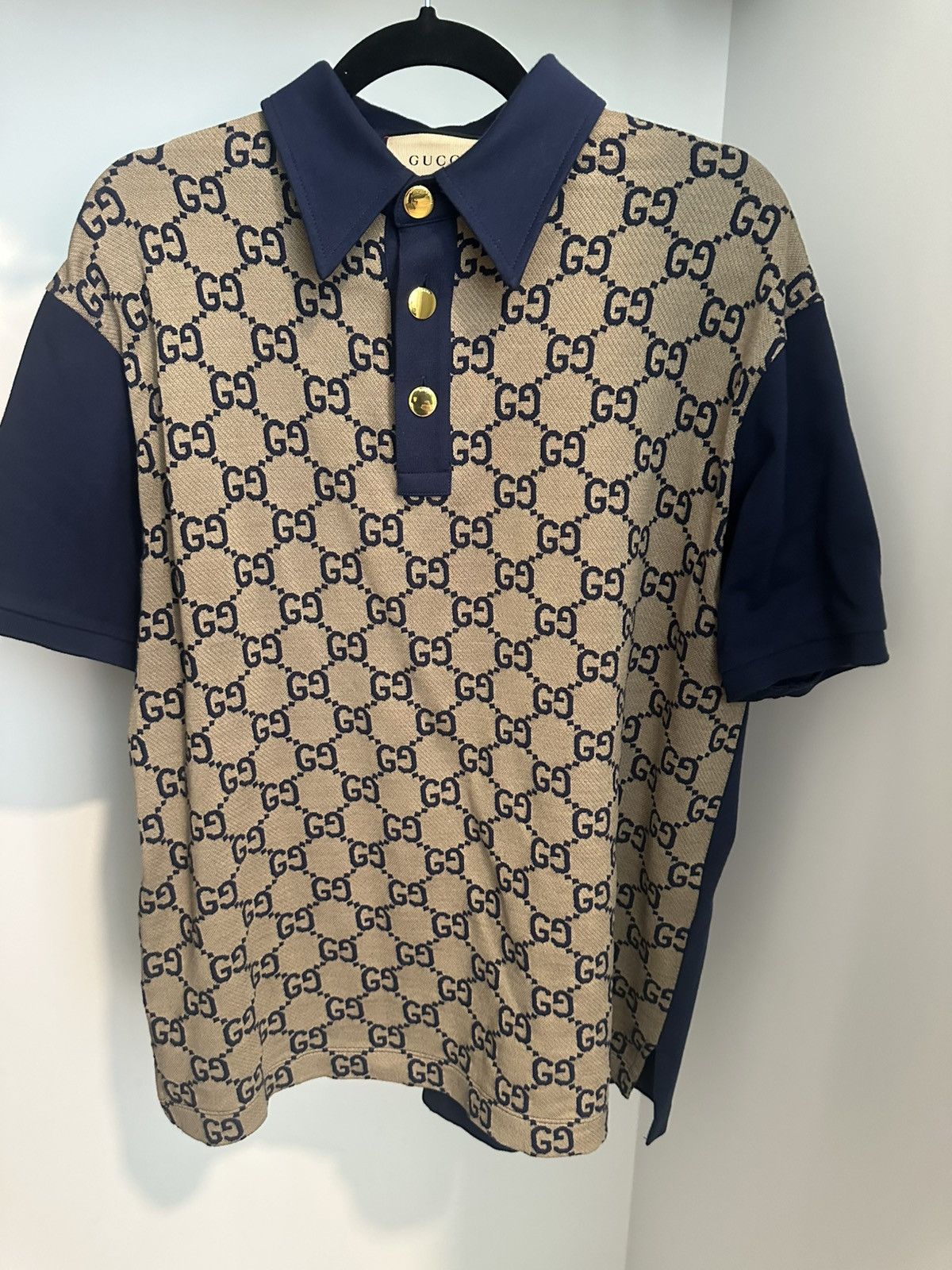 Gucci Gucci Panelled Cotton-Jersey and logo-Jacquard Polo Size US L / EU 52-54 / 3 - 1 Thumbnail
