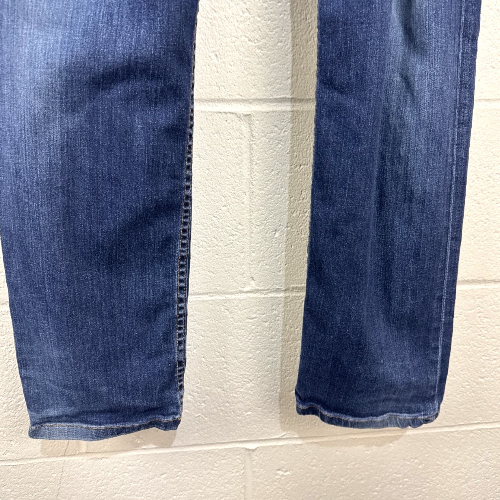Denime Dearborn Jeans Slim Fit Denim Jeans 33x31 Men Blue USA Made 5-Pocket Distressed Logo 90s Mens Size US 33 - 7 Thumbnail