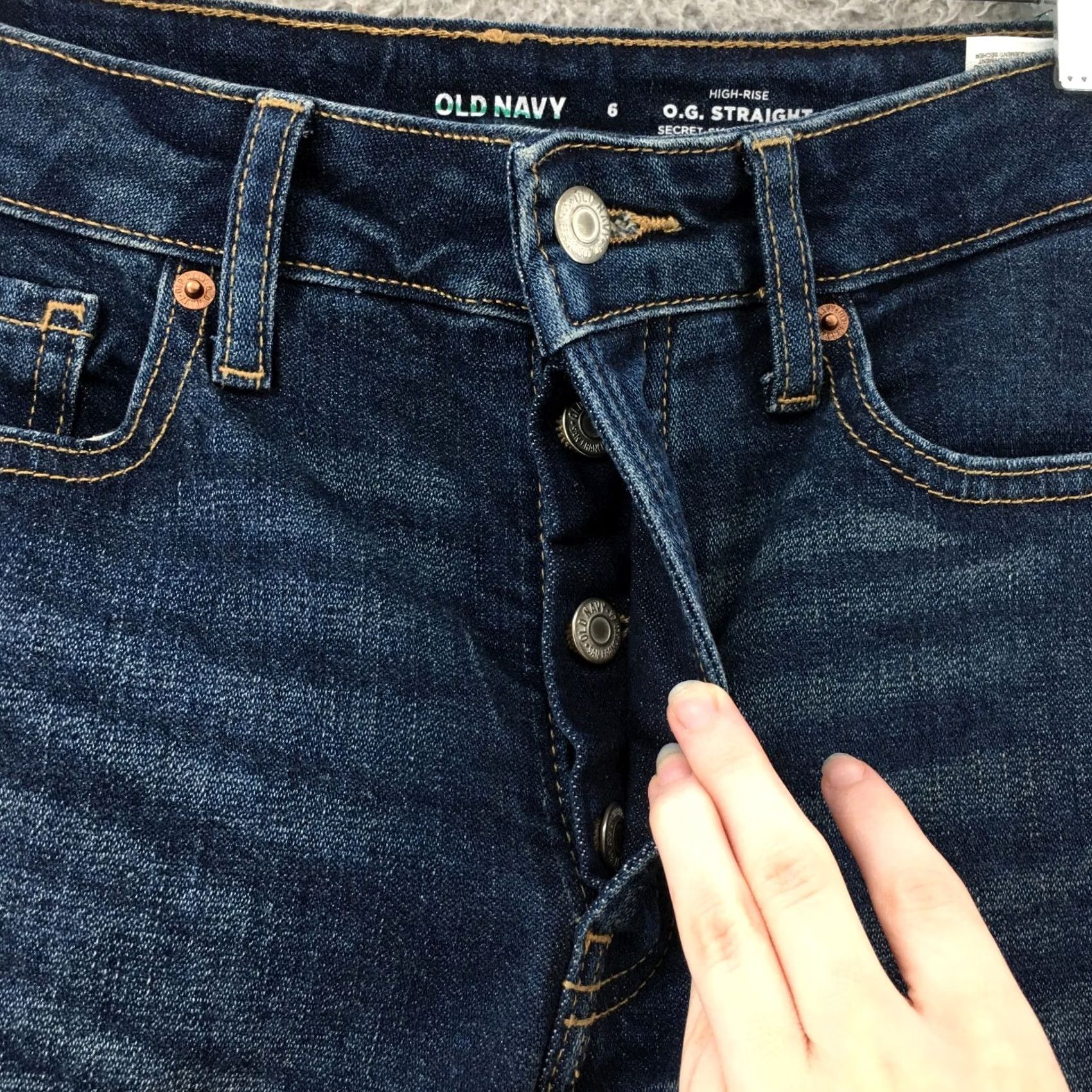 Old Navy Old Navy Jeans Womens 6 Straight Leg 30x28 Blue Denim Distressed Zip Size 28" / US 6 / IT 42 - 3 Thumbnail