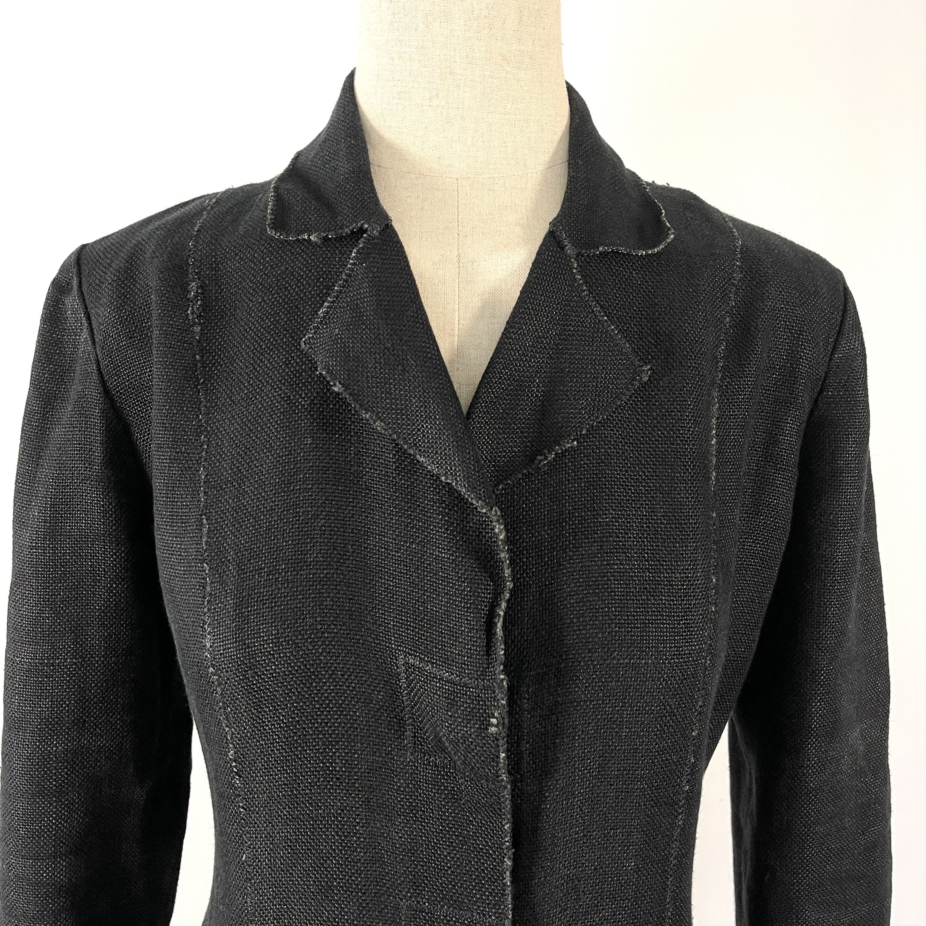 Balmain BALMAIN Black Linen Women's Blazer size 46 IT Size L / US 10 / IT 46 - 2 Thumbnail