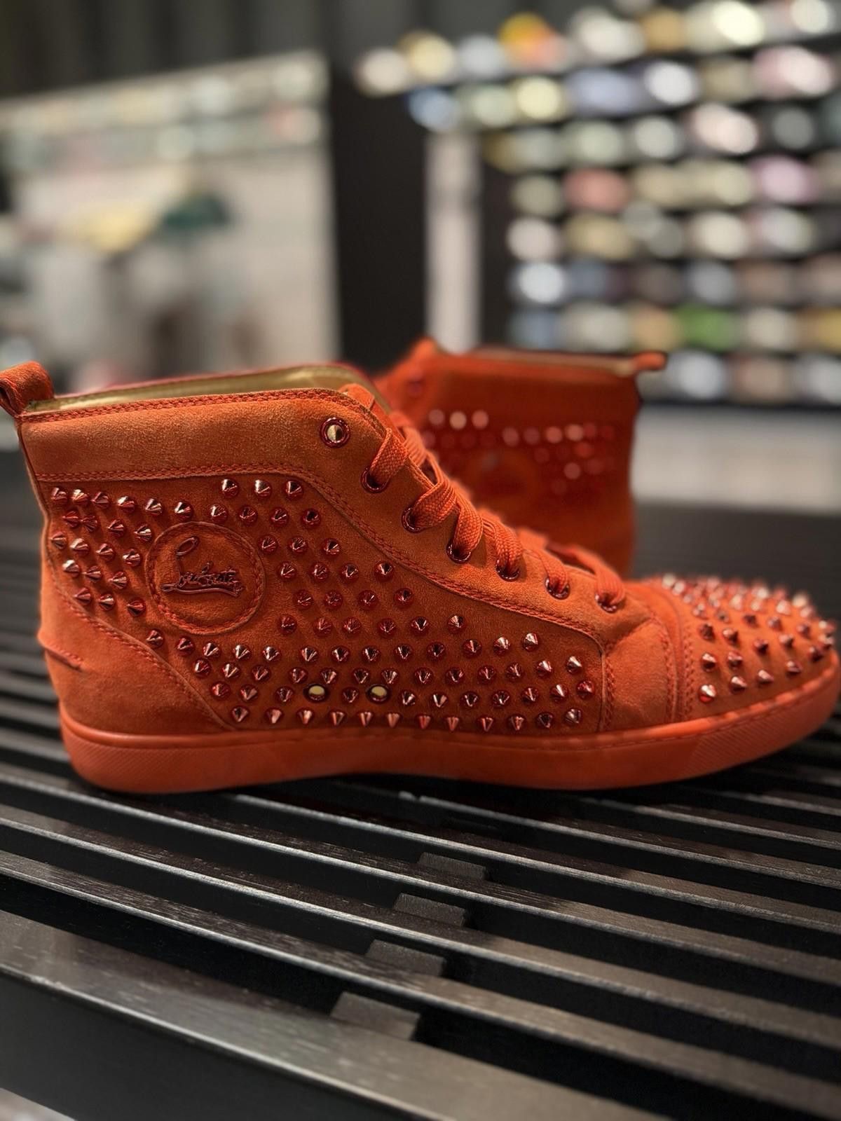 Christian Louboutin Christian Louboutin Red High Top Spike Sneakers 45EU/12US Size US 12 / EU 45 - 3 Thumbnail