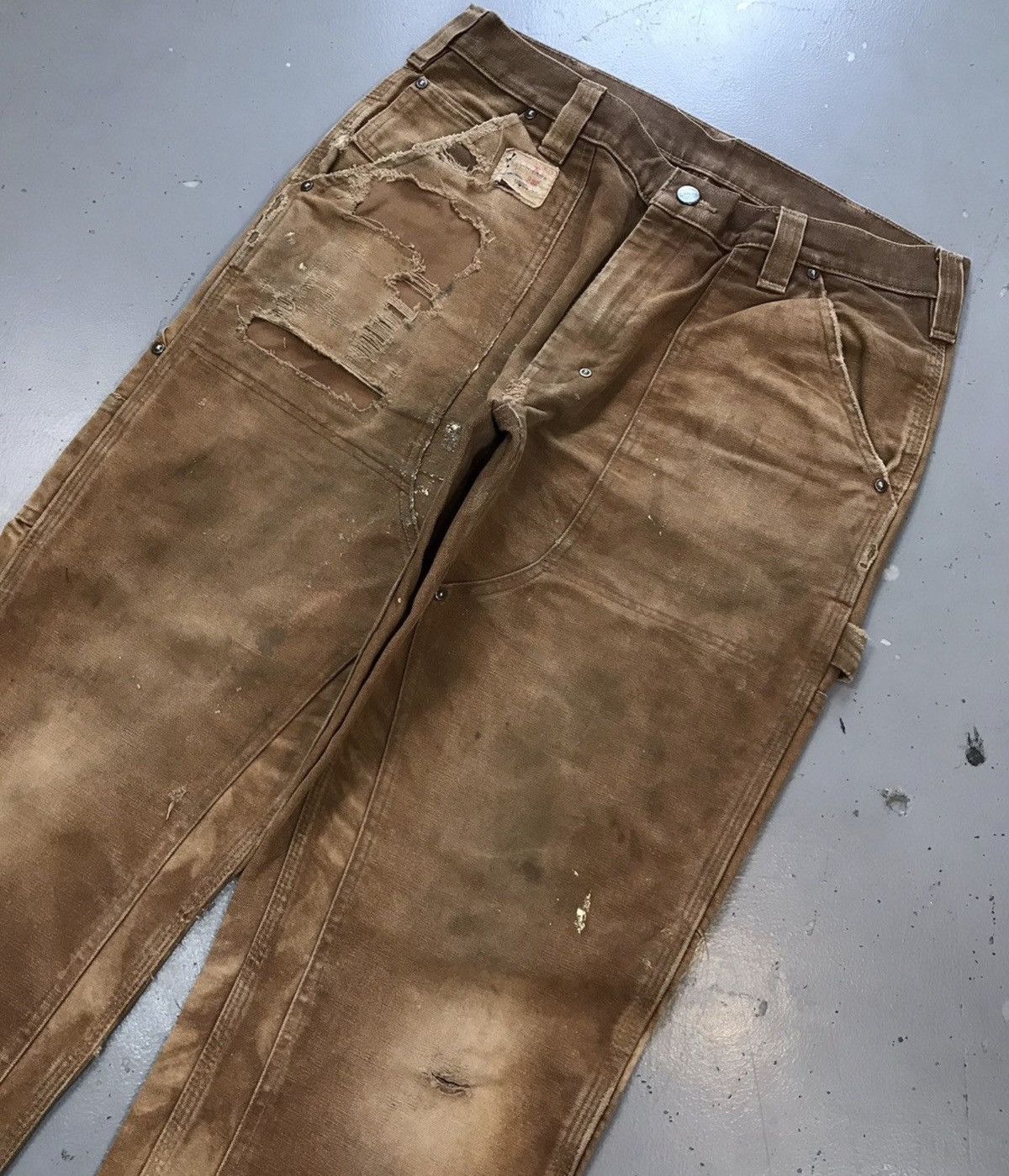 Carhartt 90s Vintage carhartt faded double knee workwear Size US 34 / EU 50 - 3 Thumbnail