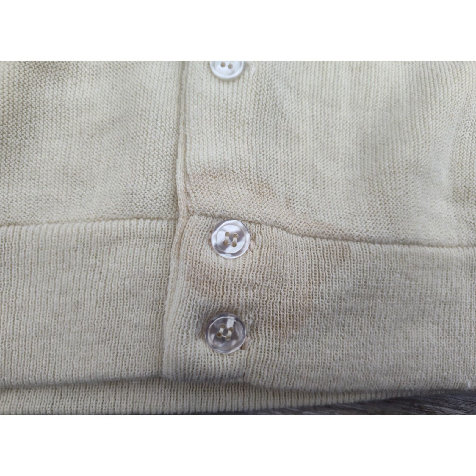 PGA Tour VINTAGE PGA TOUR Men's Sweater Cardigan L Ivory Knit Button Up 80s 90s USA Made Size US L / EU 52-54 / 3 - 3 Thumbnail