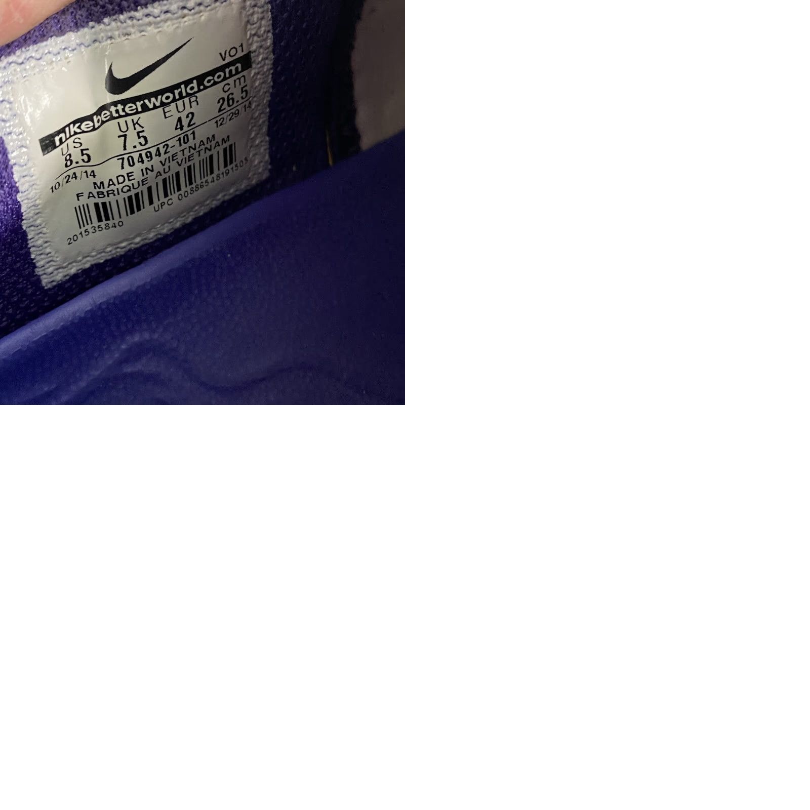 Nike Nike KB Kobe Mentality Court Purple White Basketball Sneakers Men’s US 8.5 Size US 9 / EU 42 - 10 Thumbnail