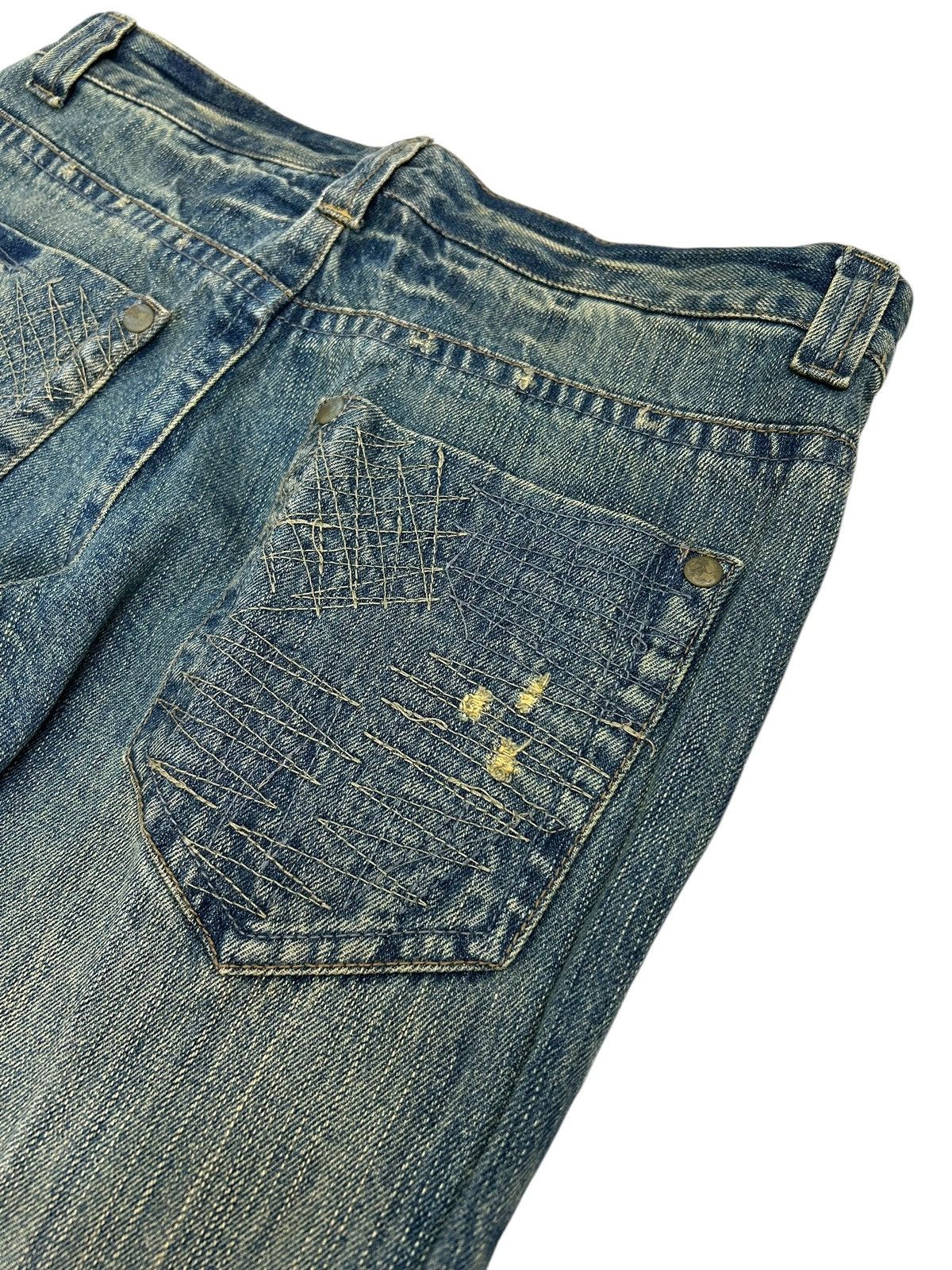 Kapital Japanese Brand Jean Washed Blue Way Jean Zigzag Boro Pcoket Size US 31 - 13 Thumbnail