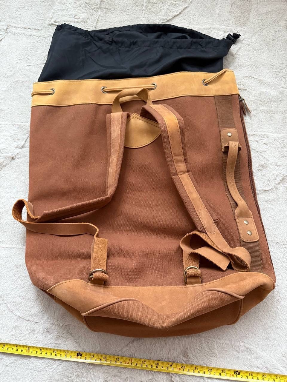 Marlboro Marlboro Brown Cotton Denim Backpack Bag With Leather insert Size ONE SIZE - 13 Thumbnail