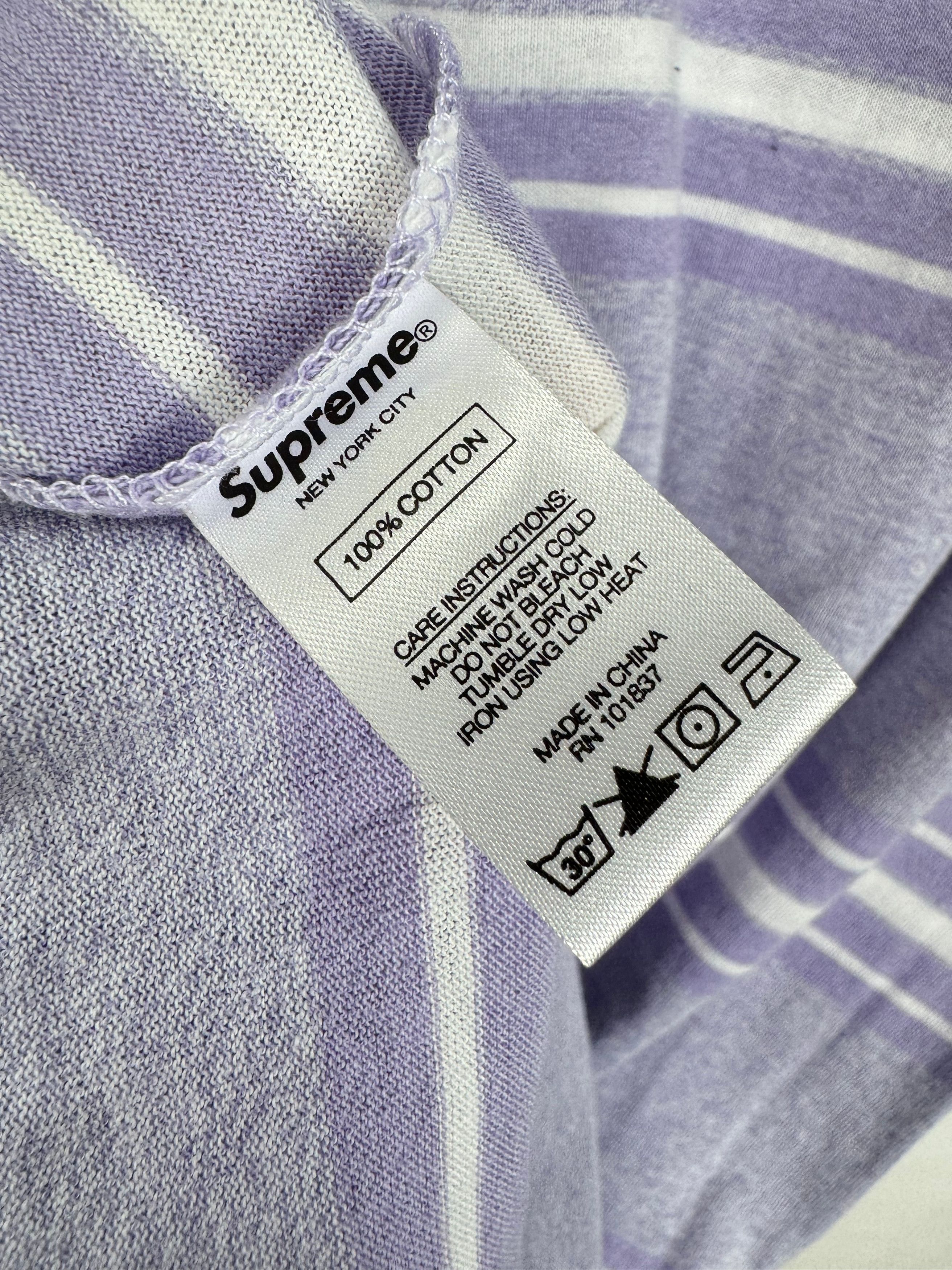 Supreme UNWORN* Supreme Heather Stripe Polo Light Purple Size US M / EU 48-50 / 2 - 6 Thumbnail