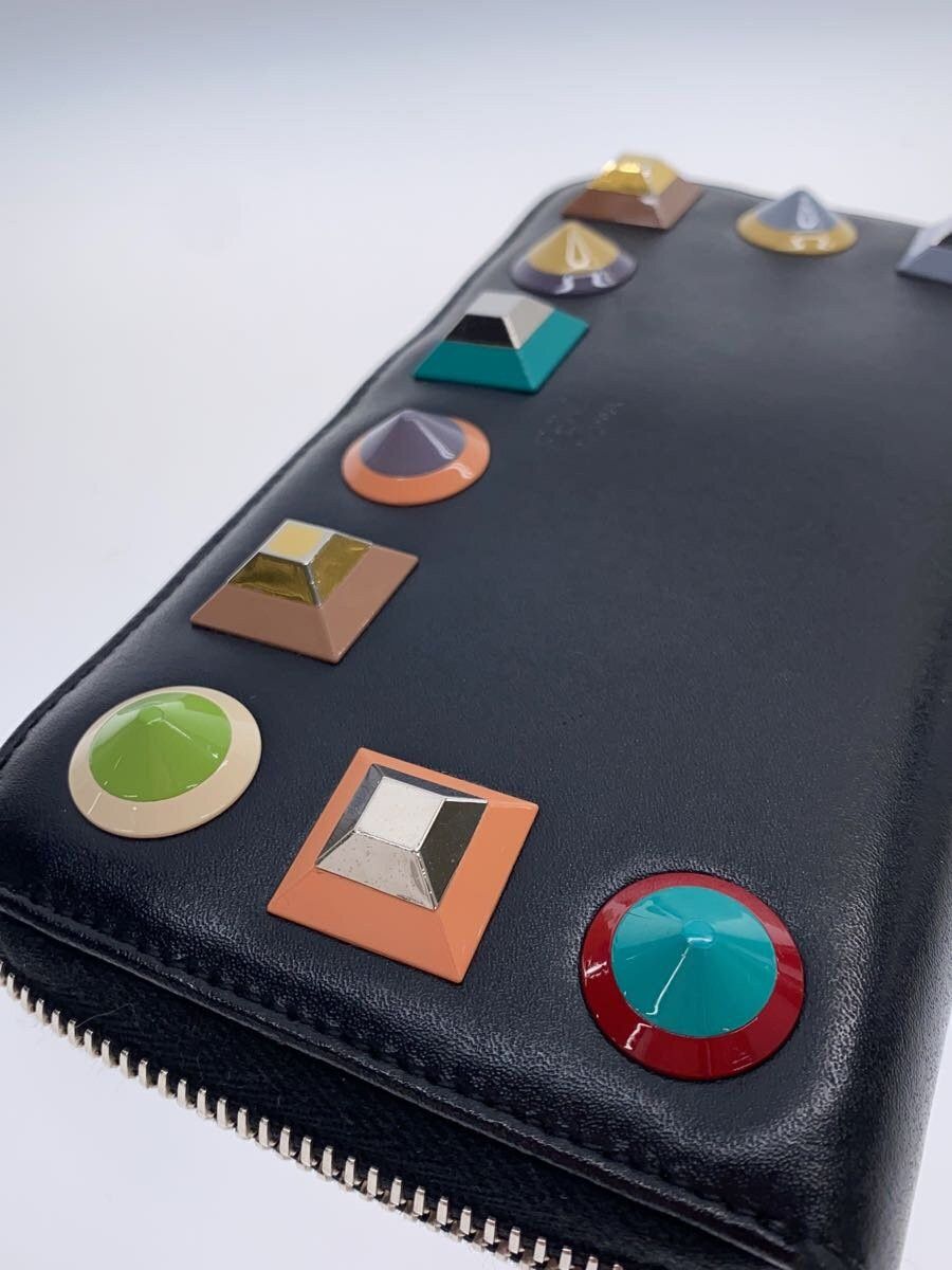 Fendi Fendi Leather Studs Long Wallet Black Size ONE SIZE - 7 Thumbnail