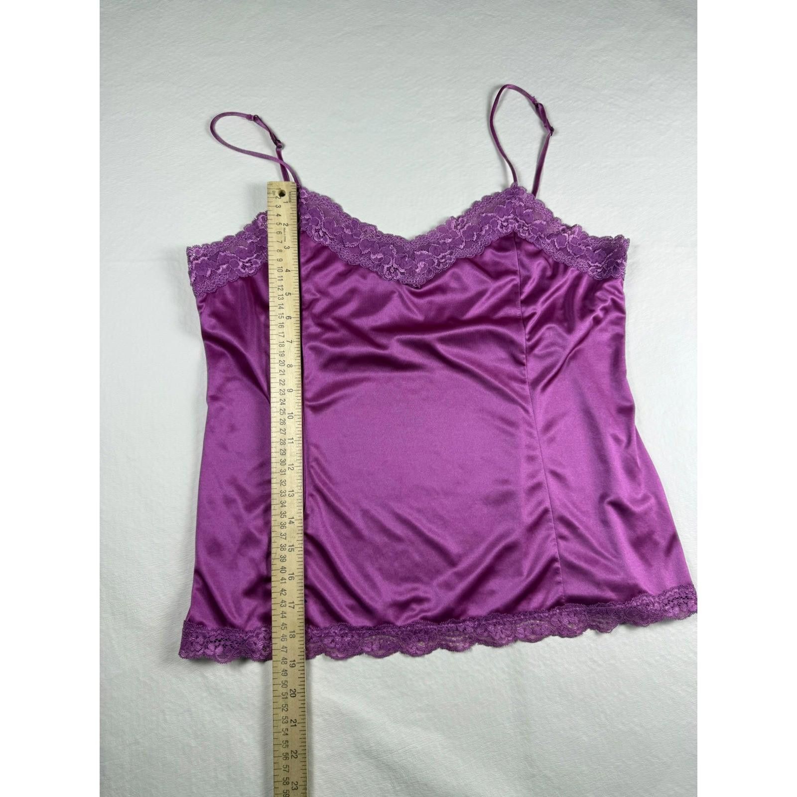 Worthington Worthington Purple Satin Lace Trim Camisole Top XL Y2K Fairy Size ONE SIZE - 7 Thumbnail