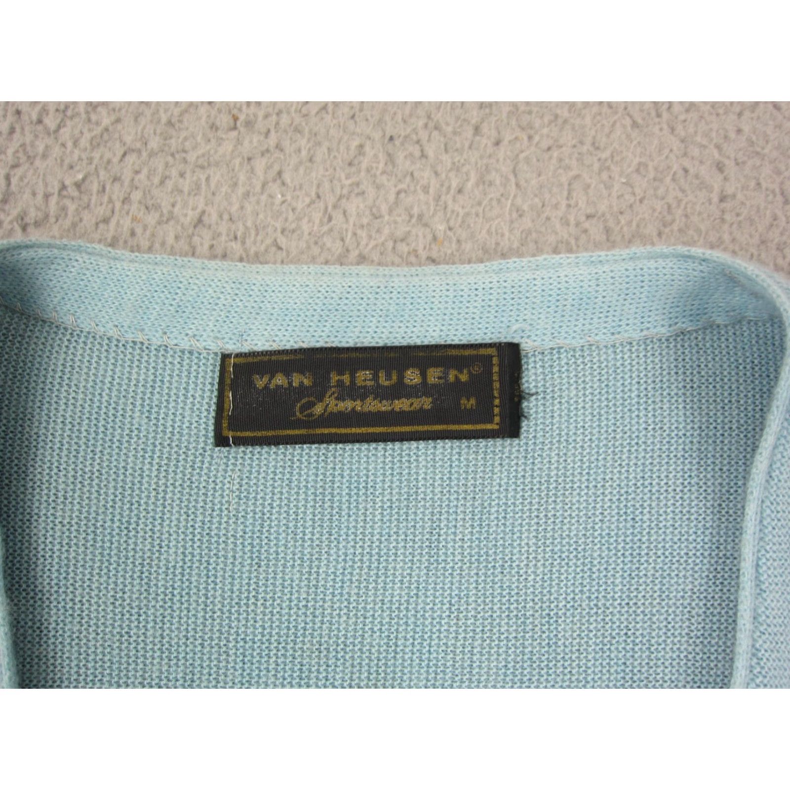 Van Heusen VINTAGE Van Heusen Cardigan Womens M Blue Knit Sweater Cardigan 50s 60s Size M / US 6-8 / IT 42-44 - 4 Thumbnail