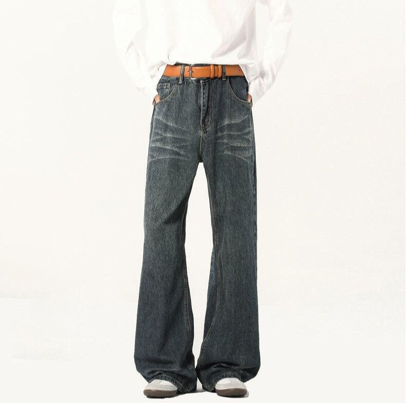Japanese Brand × Jean Casual Solid Color Moustache Effect Drape Straight Jeans Size US 33 - 1 Thumbnail