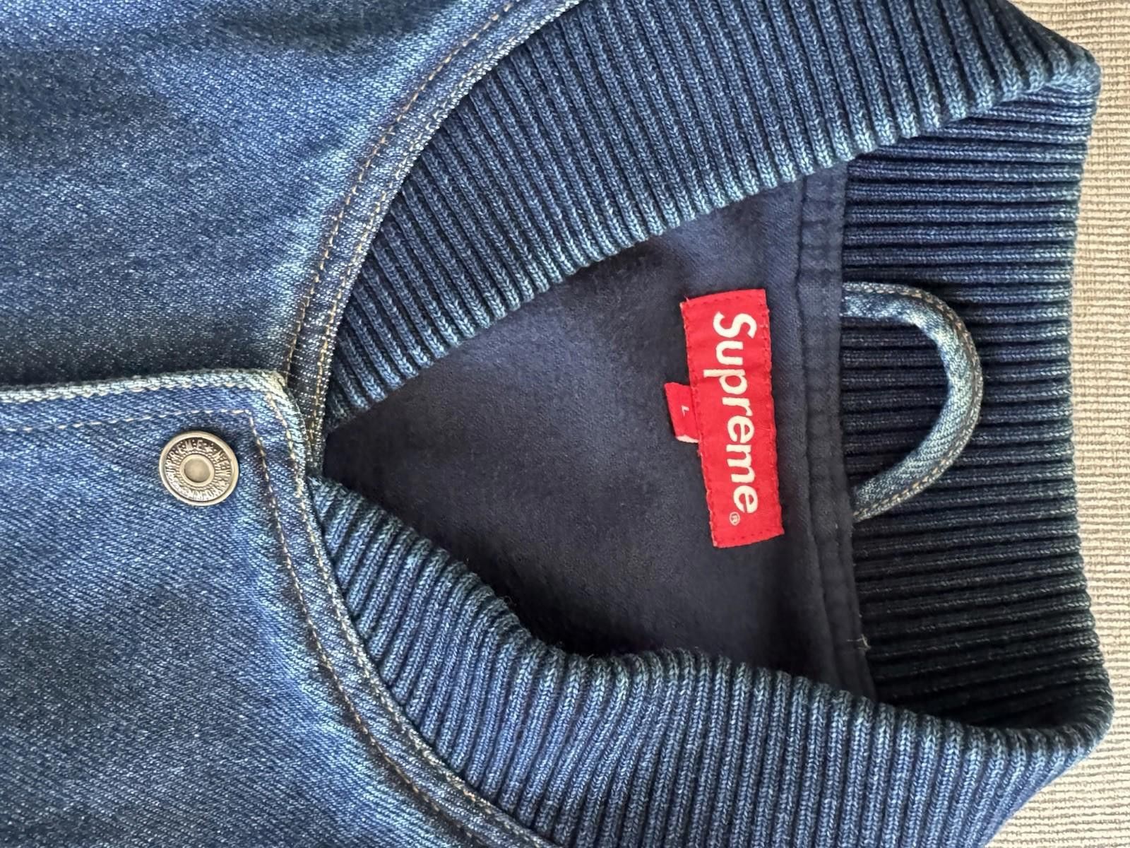 Supreme SUPREME AW14 DENIM TWILL VARSITY JACKET SIZE LARGE Size US L / EU 52-54 / 3 - 3 Thumbnail