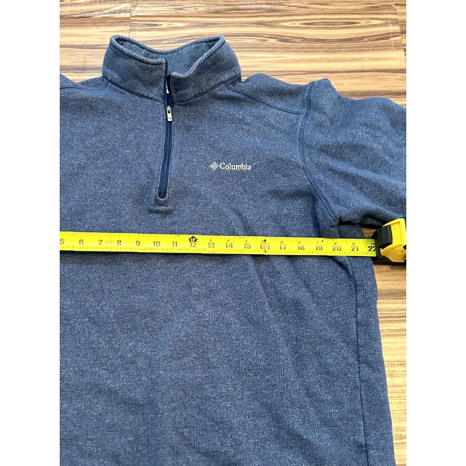 Vintage Columbia Sweater Pullover 1/4 Zip Men Large Blue Logo Outdoor Casual Travel Long Sleeve Mock Neck Regular Classic Fit Size US L / EU 52-54 / 3 - 3 Thumbnail