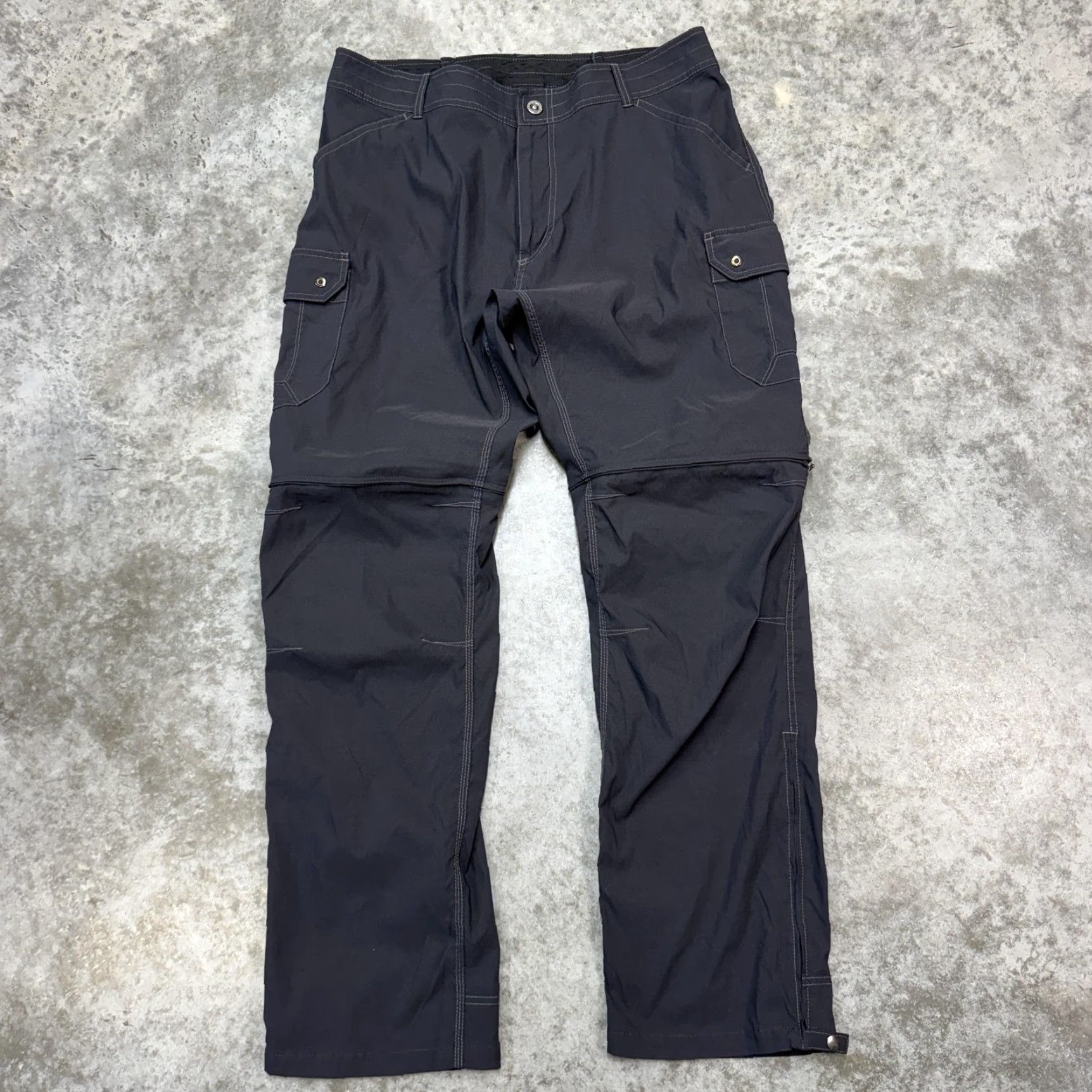 Vintage Kuhl Pants Mens 40x34 Gray Renegade Convertible Stealth Hiking Cargo Outdoor Size US 40 / EU 56 - 2 Thumbnail