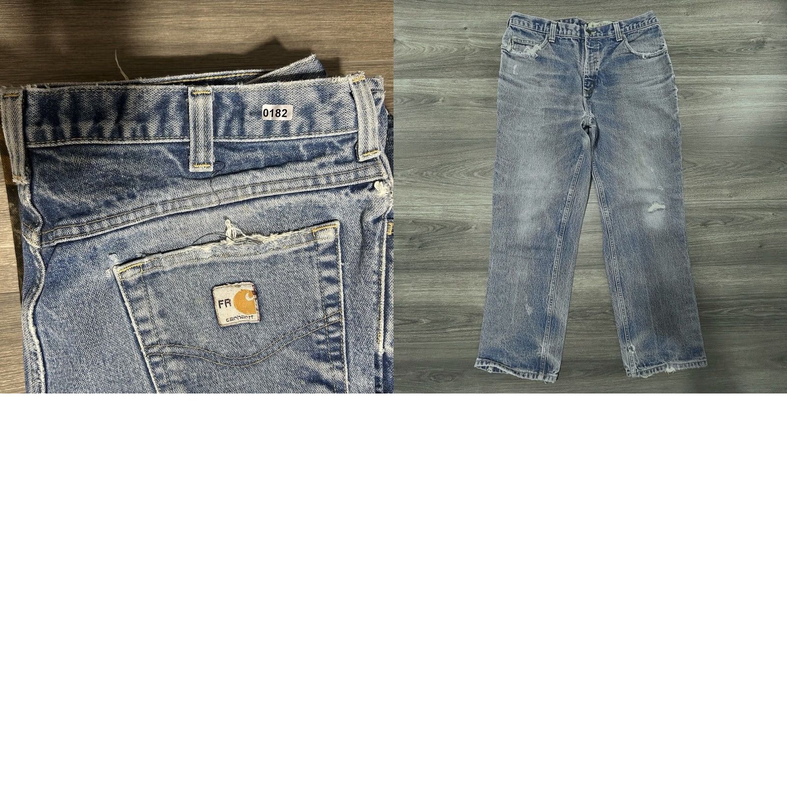 Carhartt Carhartt Jeans Mens 34x30 Distressed Raw Wash Wide Leg Logo 90s USA Denim Casual American Jeans Mens Size US 34 / EU 50 - 8 Thumbnail