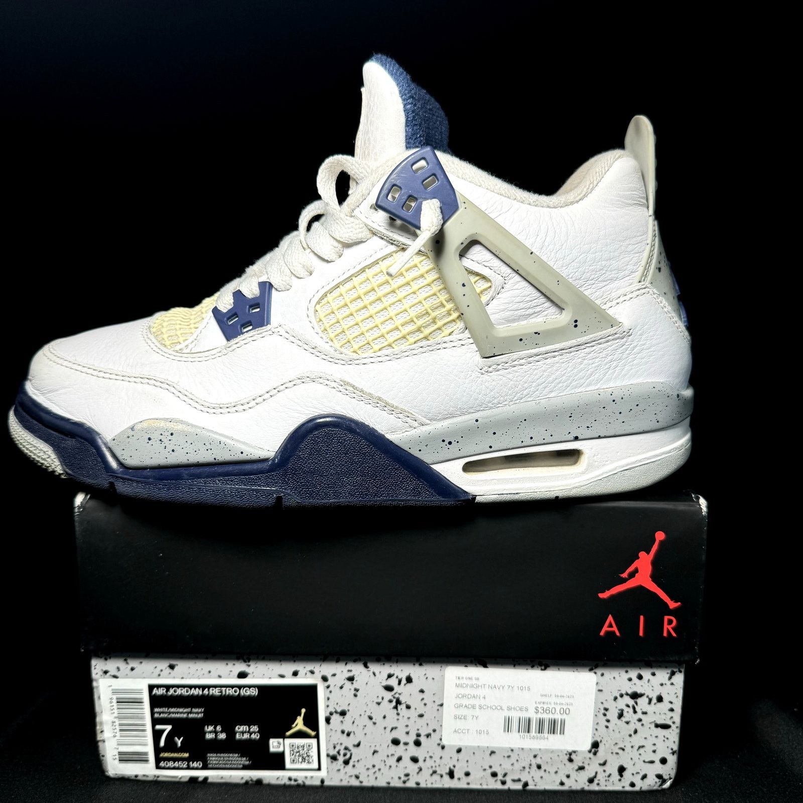 Jordan Brand × Nike Size 7 - Air Jordan 4 Retro GS Midnight Navy Men's Shoes Size US 7 / EU 40 - 8 Thumbnail