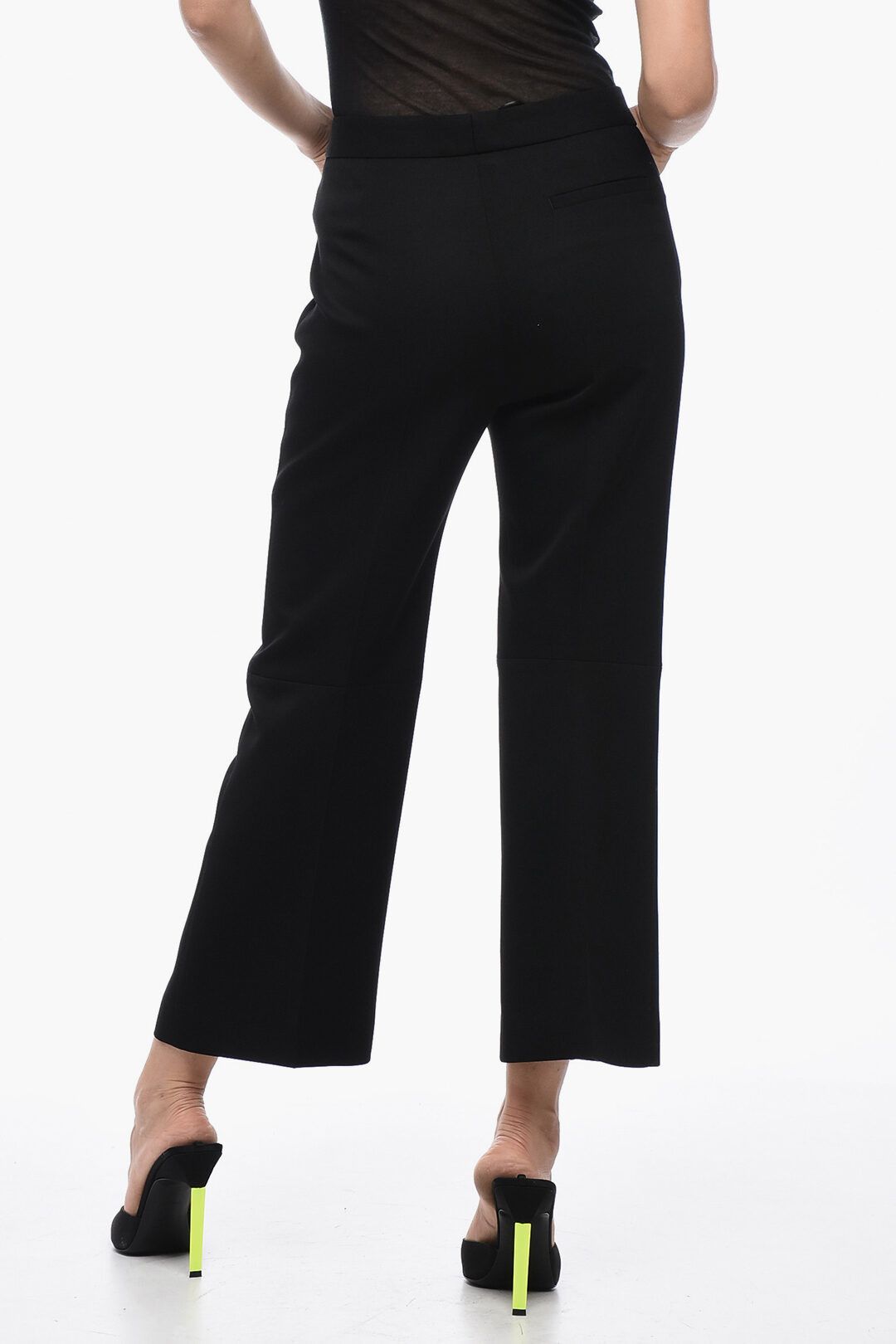 Jil Sander og1mm1225 Grain de Poudre Wool Flared Pant in Black Size 32" / US 10 / IT 46 - 2 Thumbnail