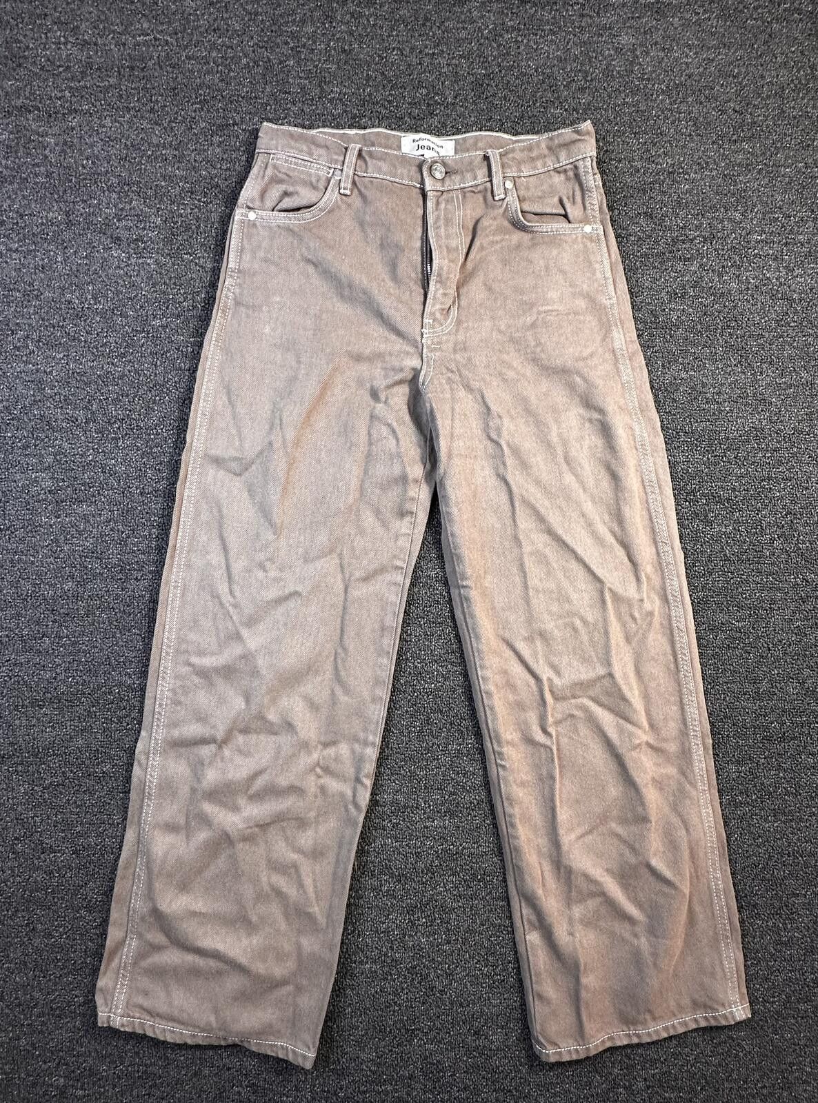 Other Reformation Brown Wide Leg Jeans Sz 27 Size 27" / US 4 / IT 40 - 1 Thumbnail