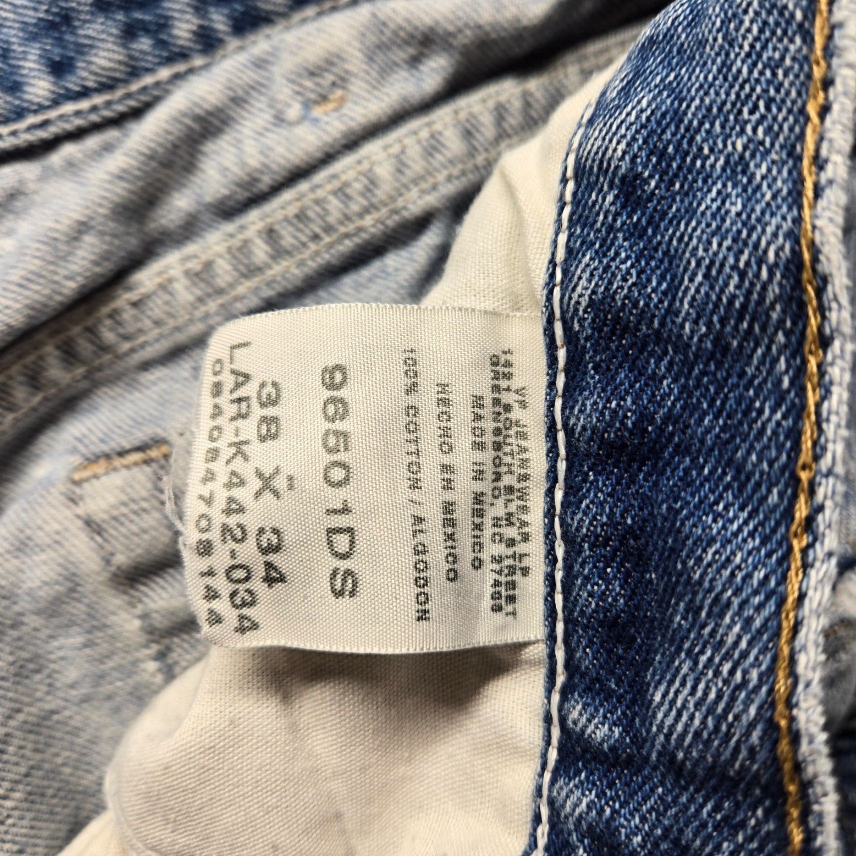 Wrangler Wrangler Regular Fit Jeans Medium Blue Denim Straight 38x34 Mens Size US 38 / EU 54 - 3 Thumbnail