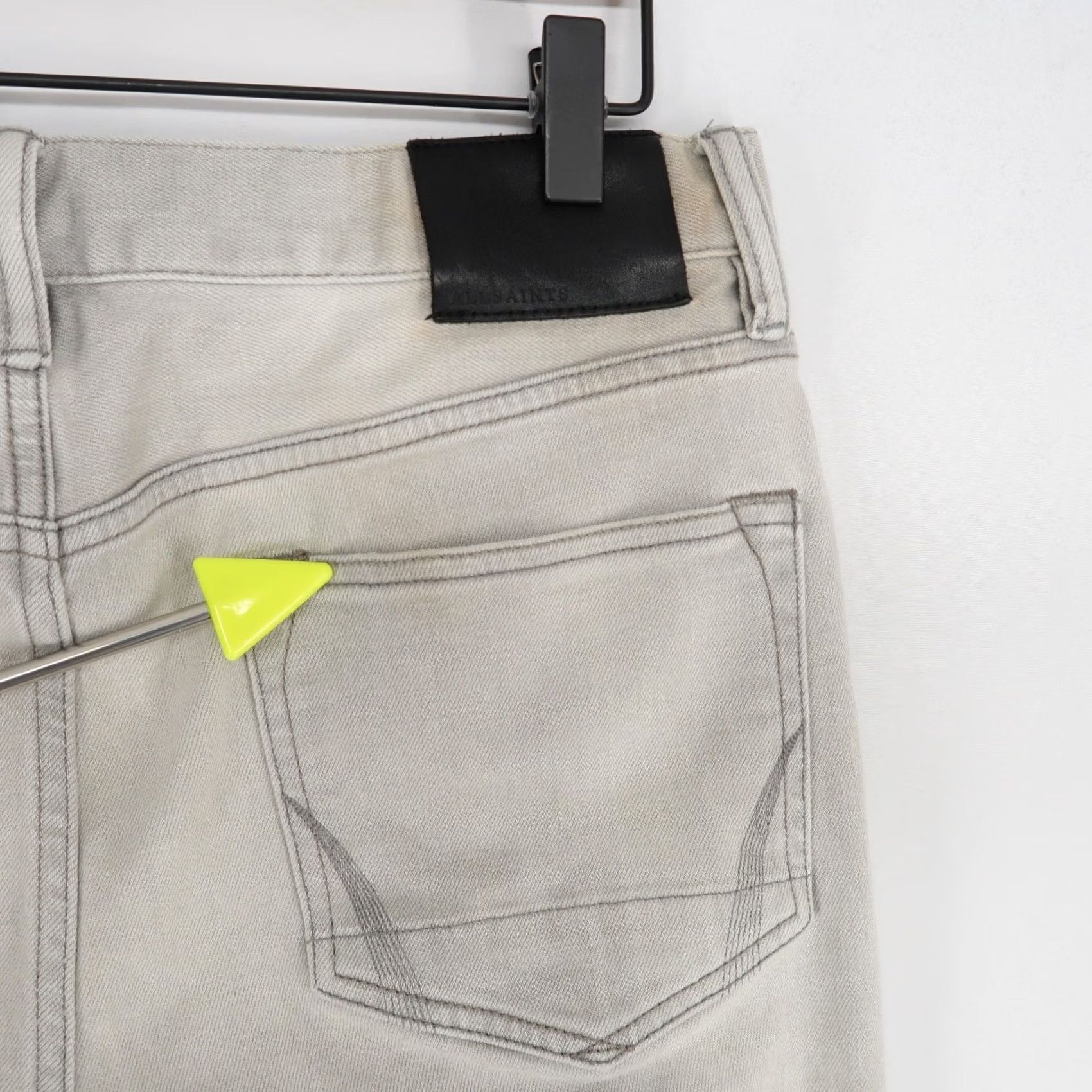 Allsaints AllSaints Jeans Mens 32 Gray Skinny Tapered Button Fly Stretch Denim Size US 32 / EU 48 - 7 Thumbnail