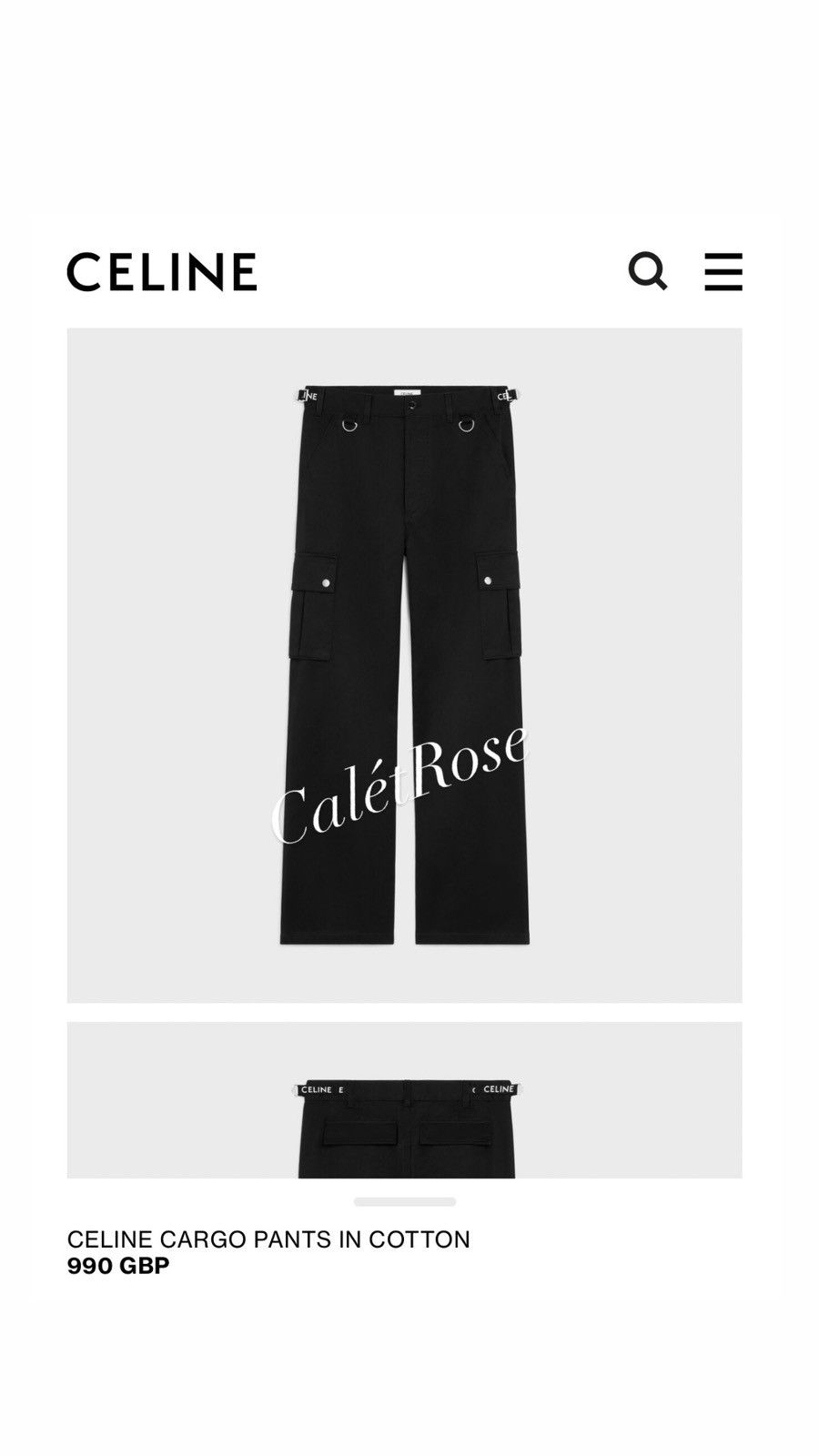 Celine $1.5k Celine logo black cargo pants jeans Hedi Slimane 48 Size US 32 / EU 48 - 1 Thumbnail