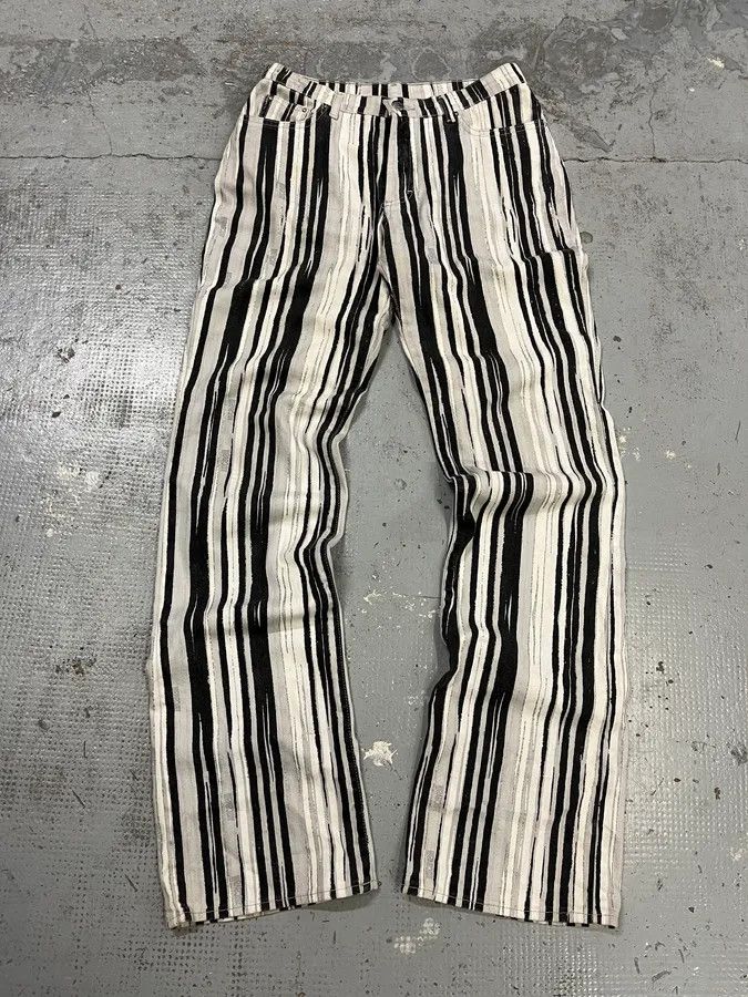 Just Cavalli SS2004 Cavalli Black & White Lines Pants Size US 30 / EU 46 - 2 Thumbnail
