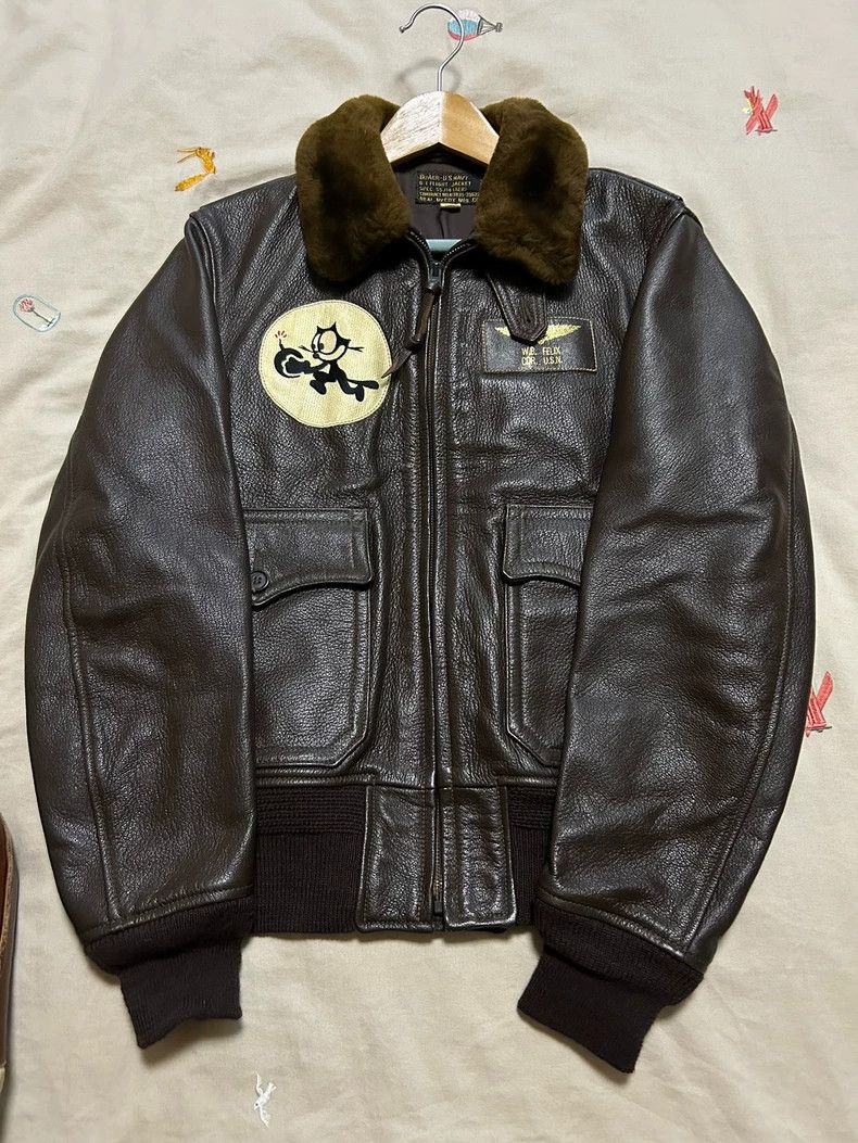 The Real McCoy's The Real McCoy s g-1 M-422A, Hand-Painted Felix the Cat Lea Size US M / EU 48-50 / 2 - 5 Thumbnail