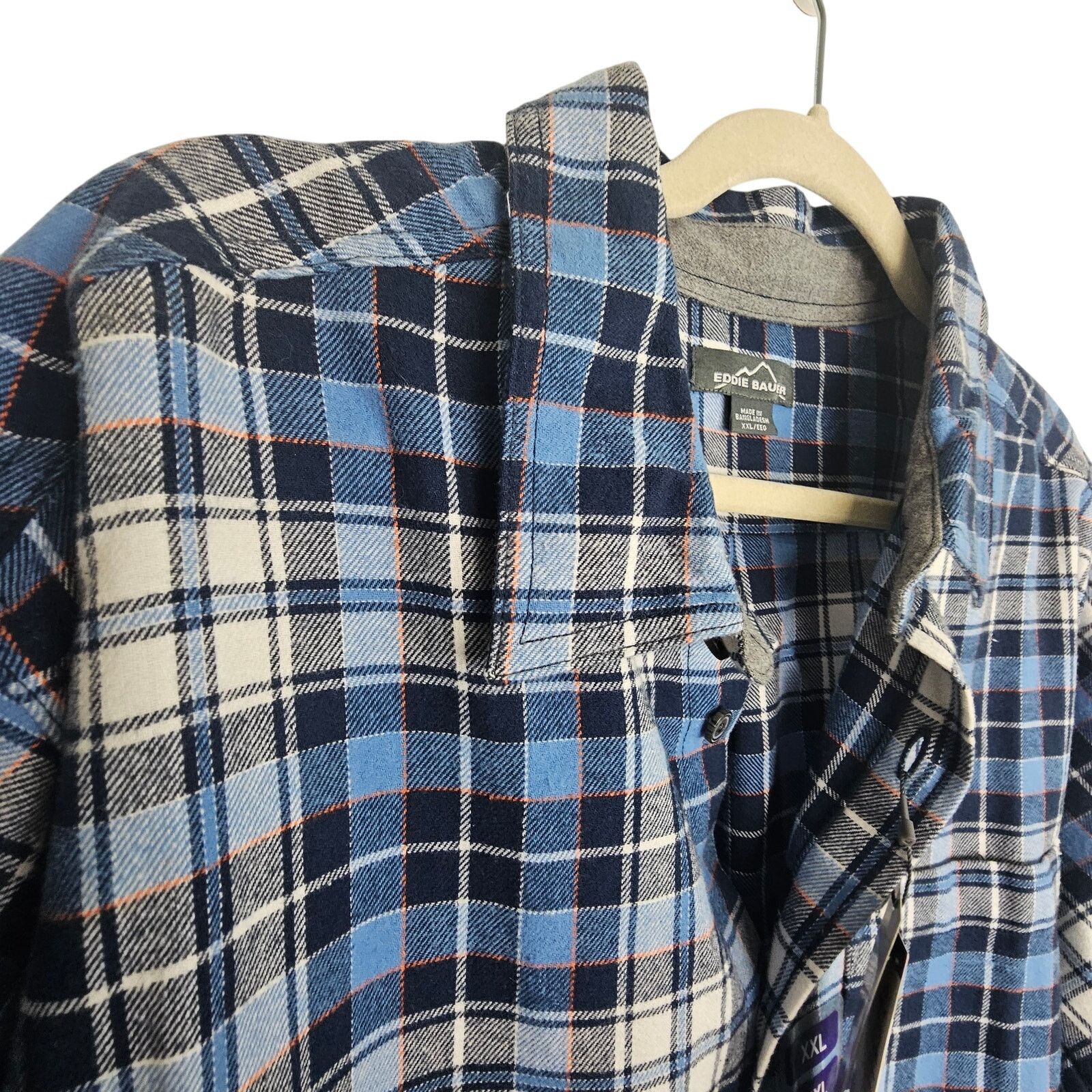 Eddie Bauer Eddie Bauer Mens Bristol Flannel Shirt Montauk Blue Plaid Size US XXL / EU 58 / 5 - 7 Thumbnail