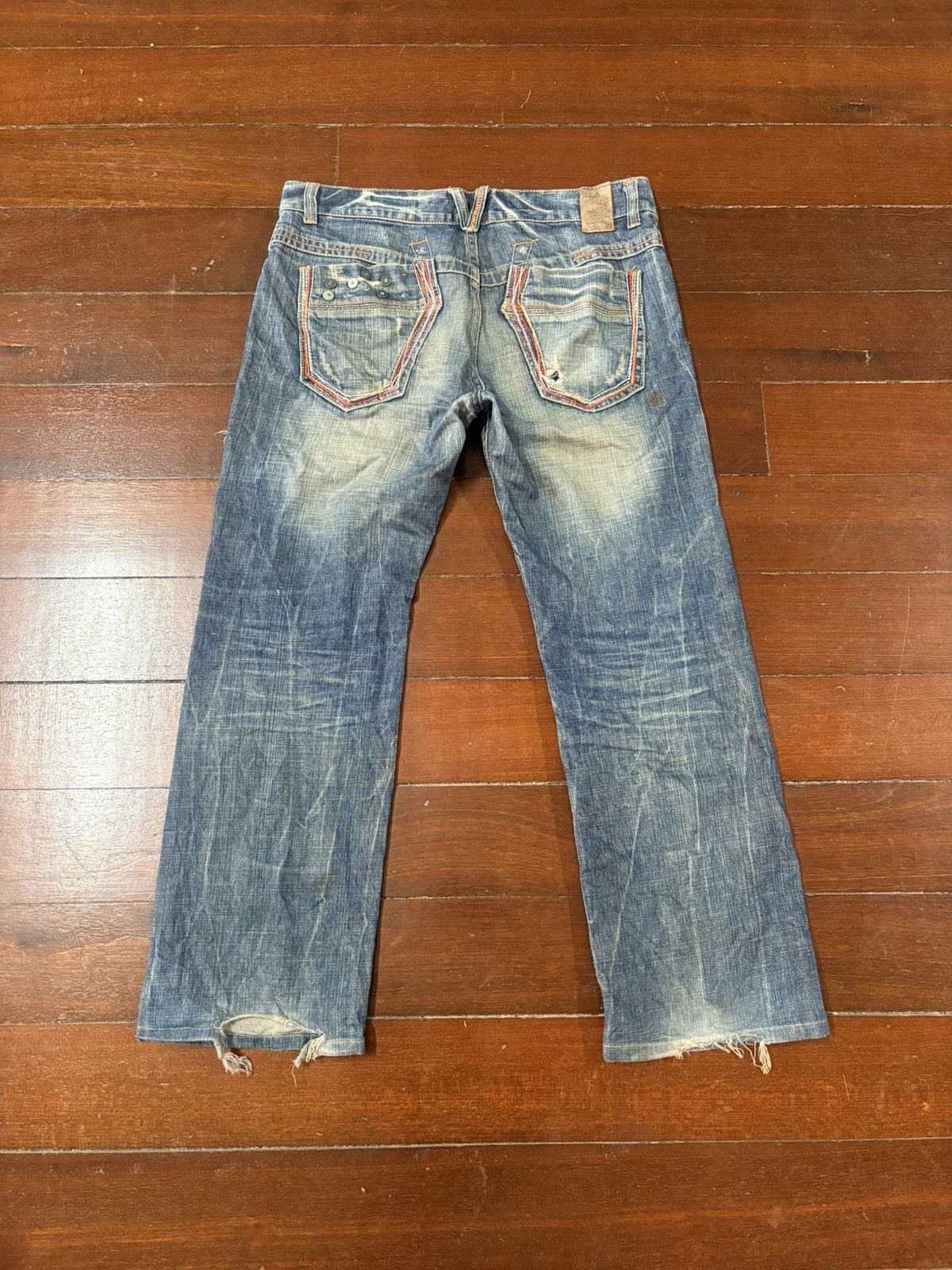 Hysteric Glamour SICK RUSTY RED PAPER VINTAGE DENIM distressed mud wash flare Size US 32 / EU 48 - 10 Thumbnail