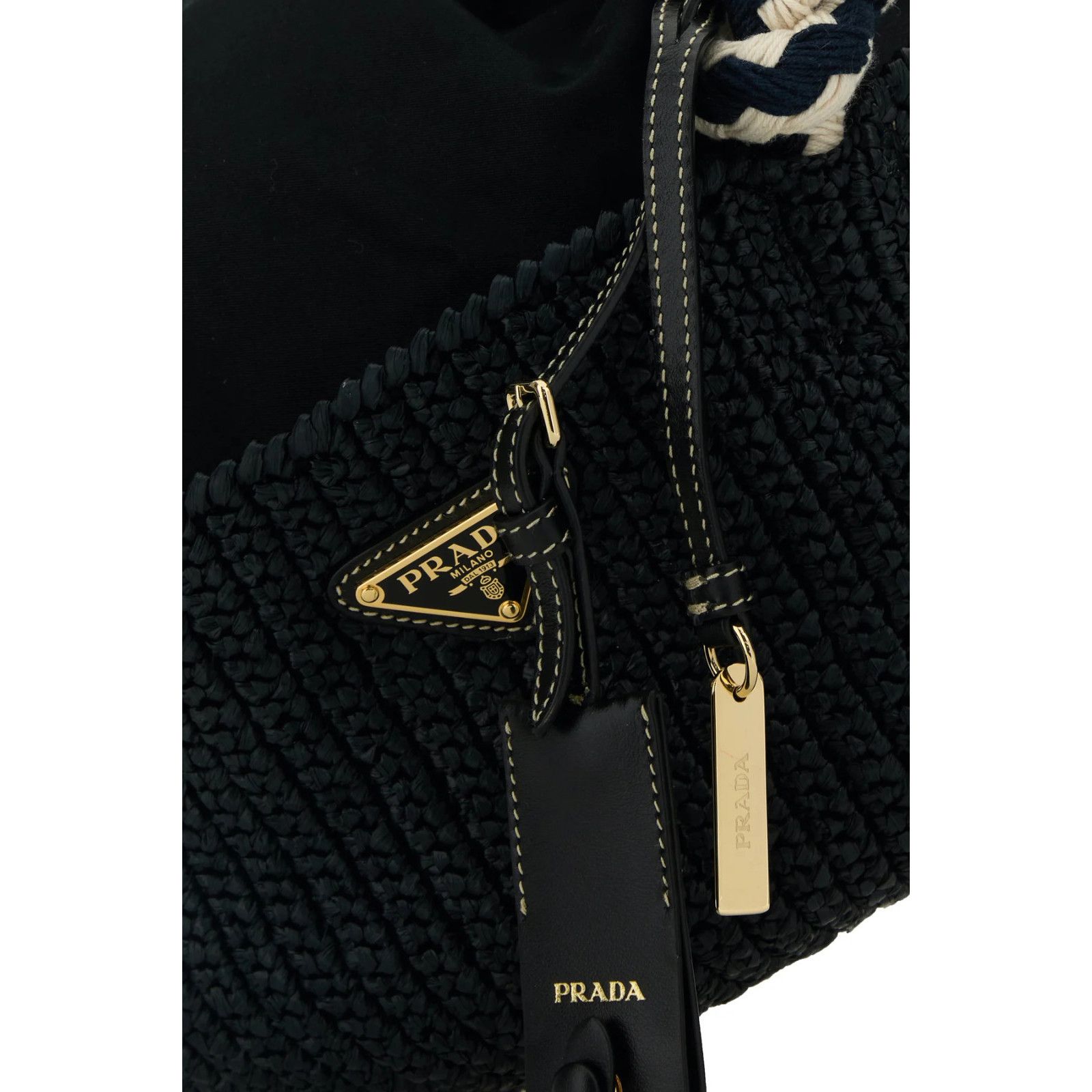 Prada PRADA Small Basket Black Raffia Top Handle Bag New And Authe Size ONE SIZE - 4 Thumbnail