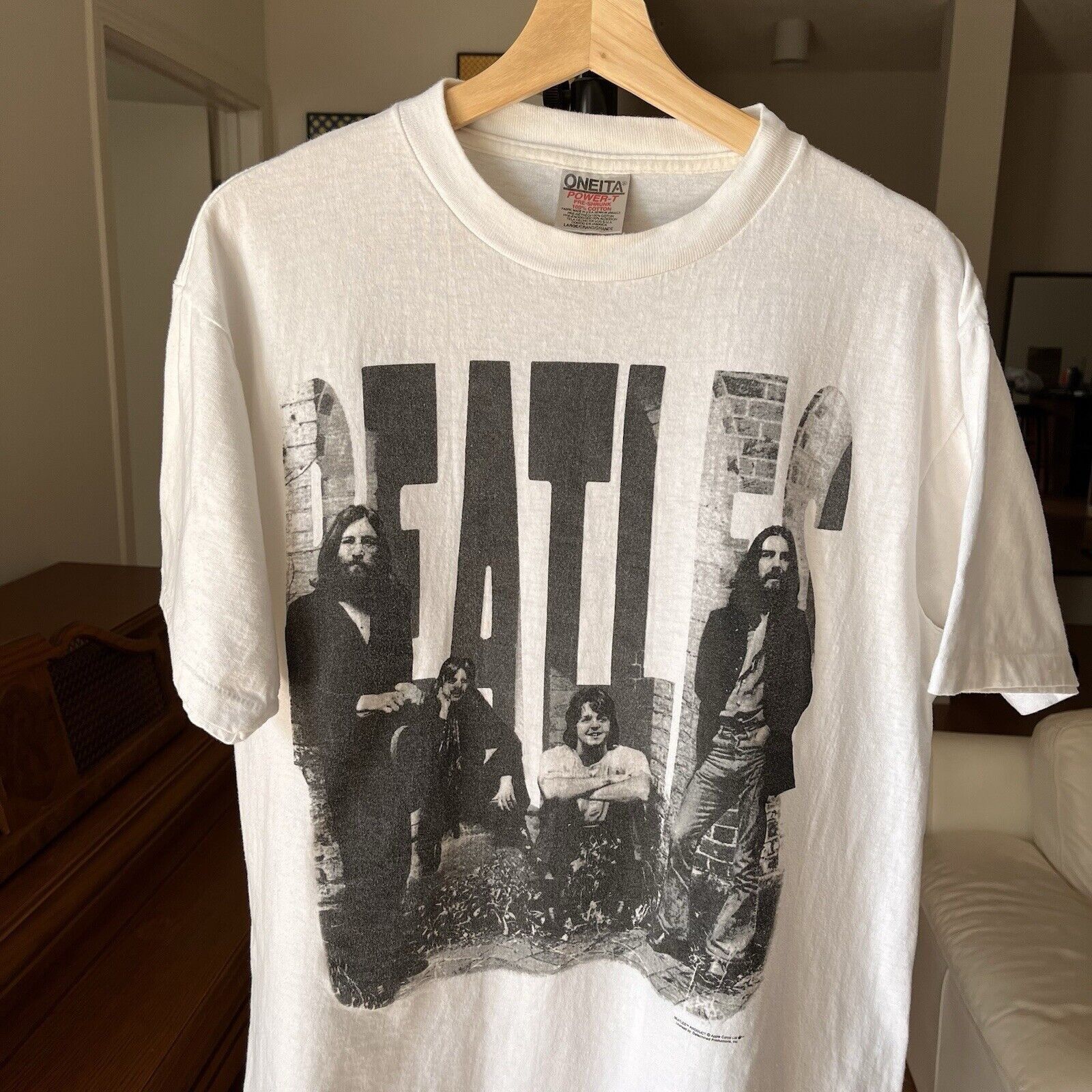 VINTAGE THE BEATLES SINGLE STITCH AOP BAND TOUR T SHIRT SIZE