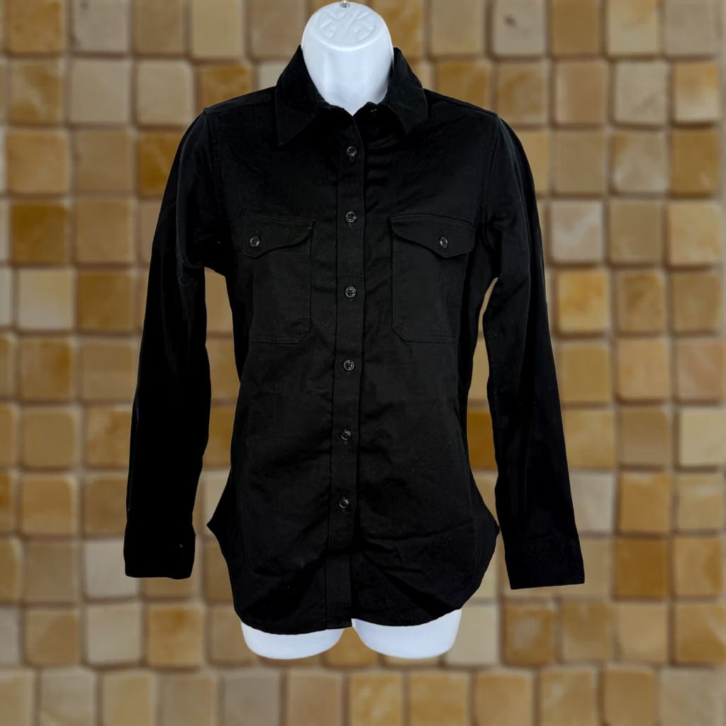 Filson Filson Shirt Womens XS Field Jac Shirt Black 100% Cotton Long Sleeve Pockets Button-Up Ladies XS Black Field Jac Shirt Size XS / US 0-2 / IT 36-38 - 1 Thumbnail
