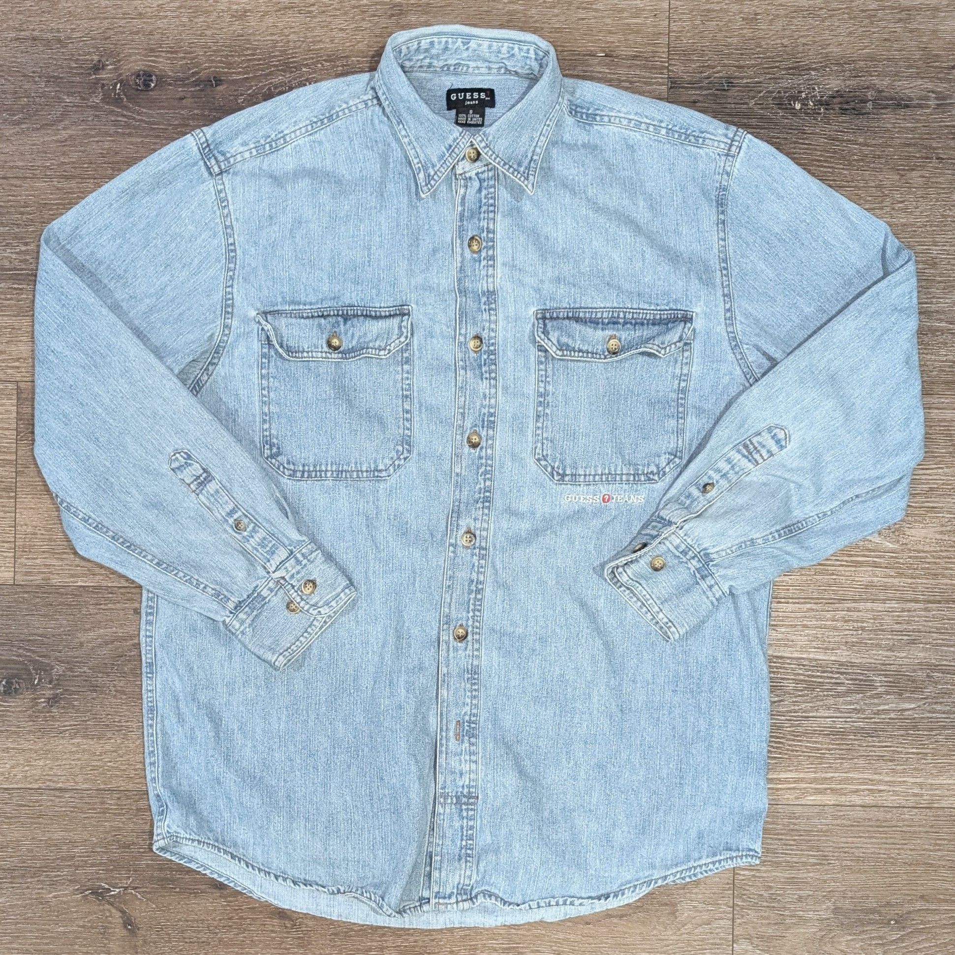 Guess Vintage Guess ? Jeans denim long sleeve shirt - SIZE S Size US S / EU 44-46 / 1 - 1 Thumbnail