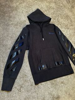 Off white x hot sale champion hoodie black