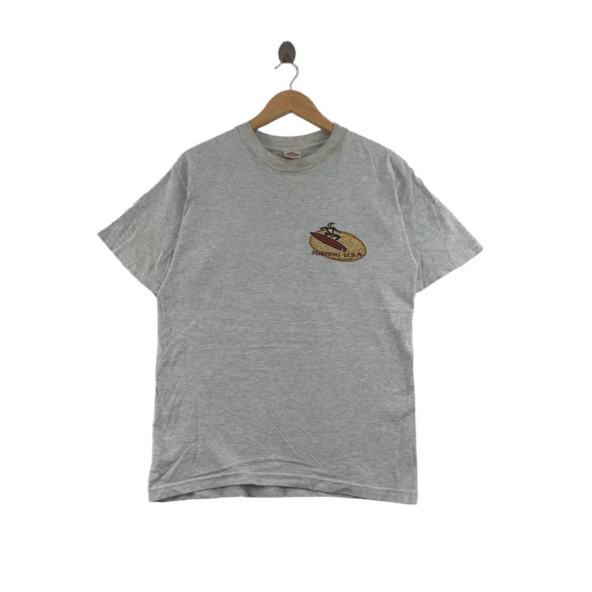 Vintage 90' SURFING USA GUAM Primal Stuff Tee Shirt Top Art