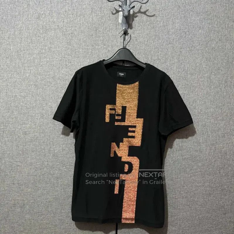 Fendi Fendi Black Cotton Logo T-Shirt for Men . Size US XL / EU 56 / 4 - 1 Thumbnail